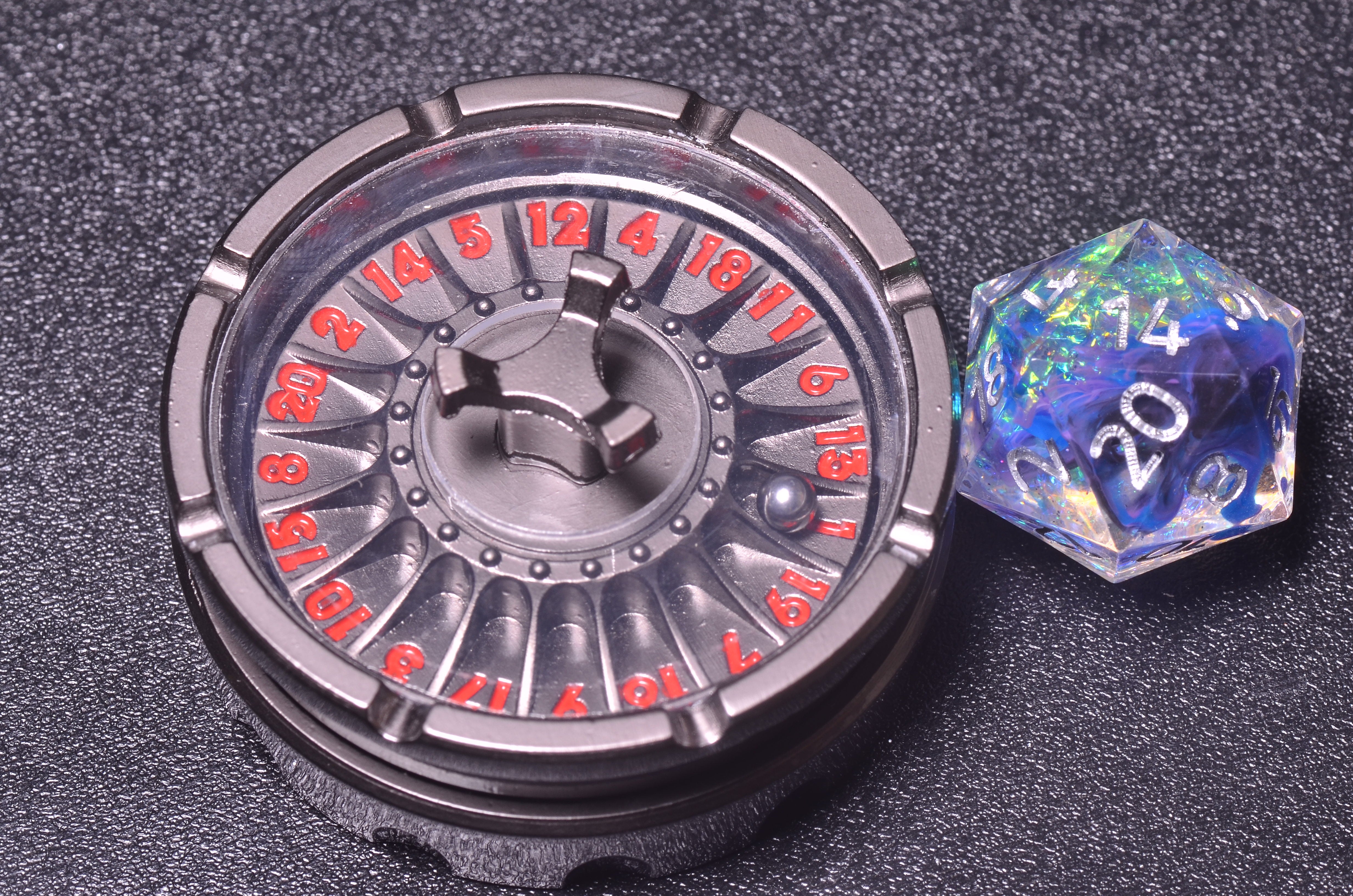 DND Roulette D20 dice – Unique Casino DICE-Inspired Dice with Dragon Engraving-D20 coin dice spinner