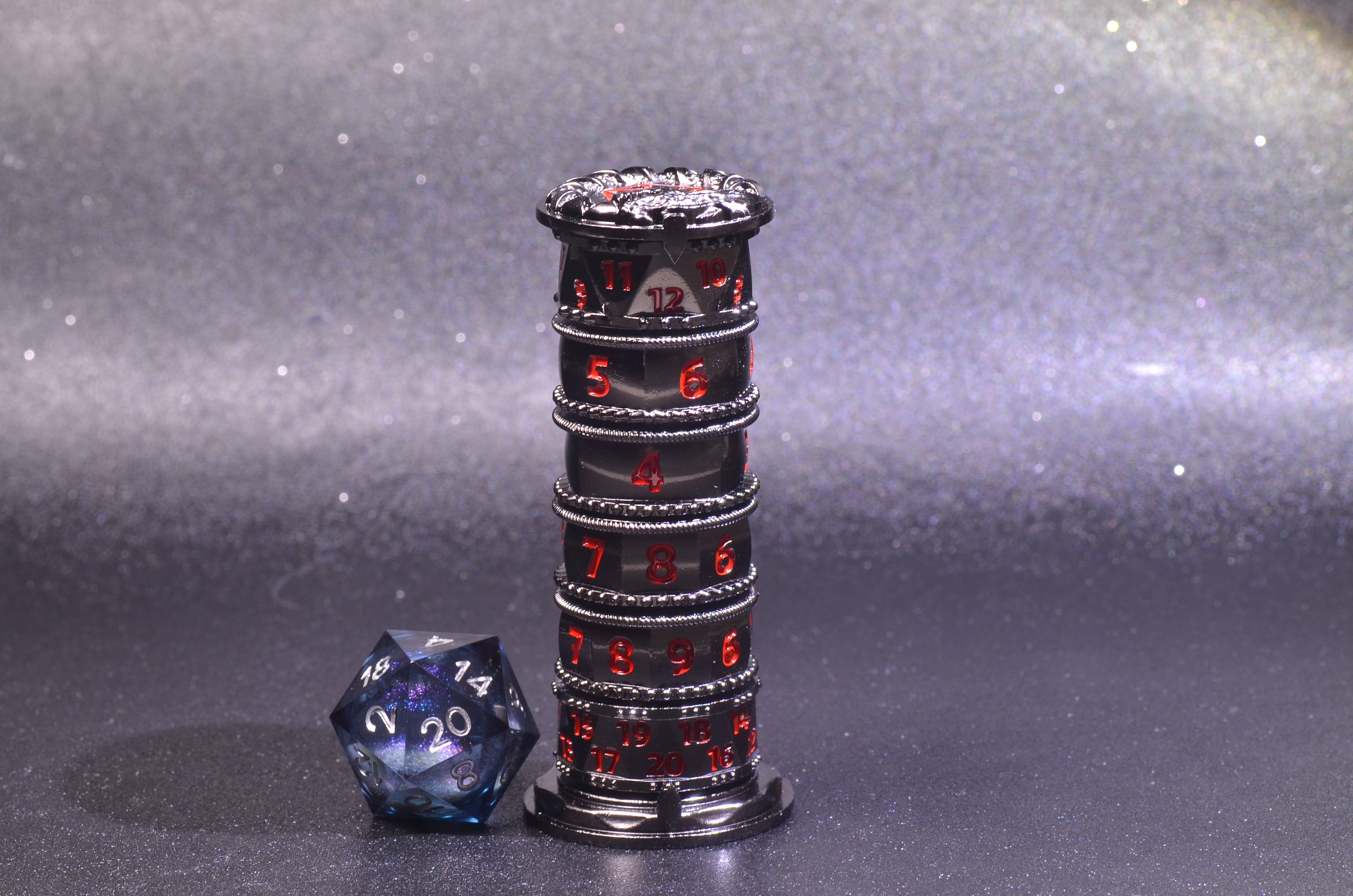 Rotating Prayer Wheel Dice Cylinder-Unique spinning DND dice ,Rotatable Dragon Dice Tower