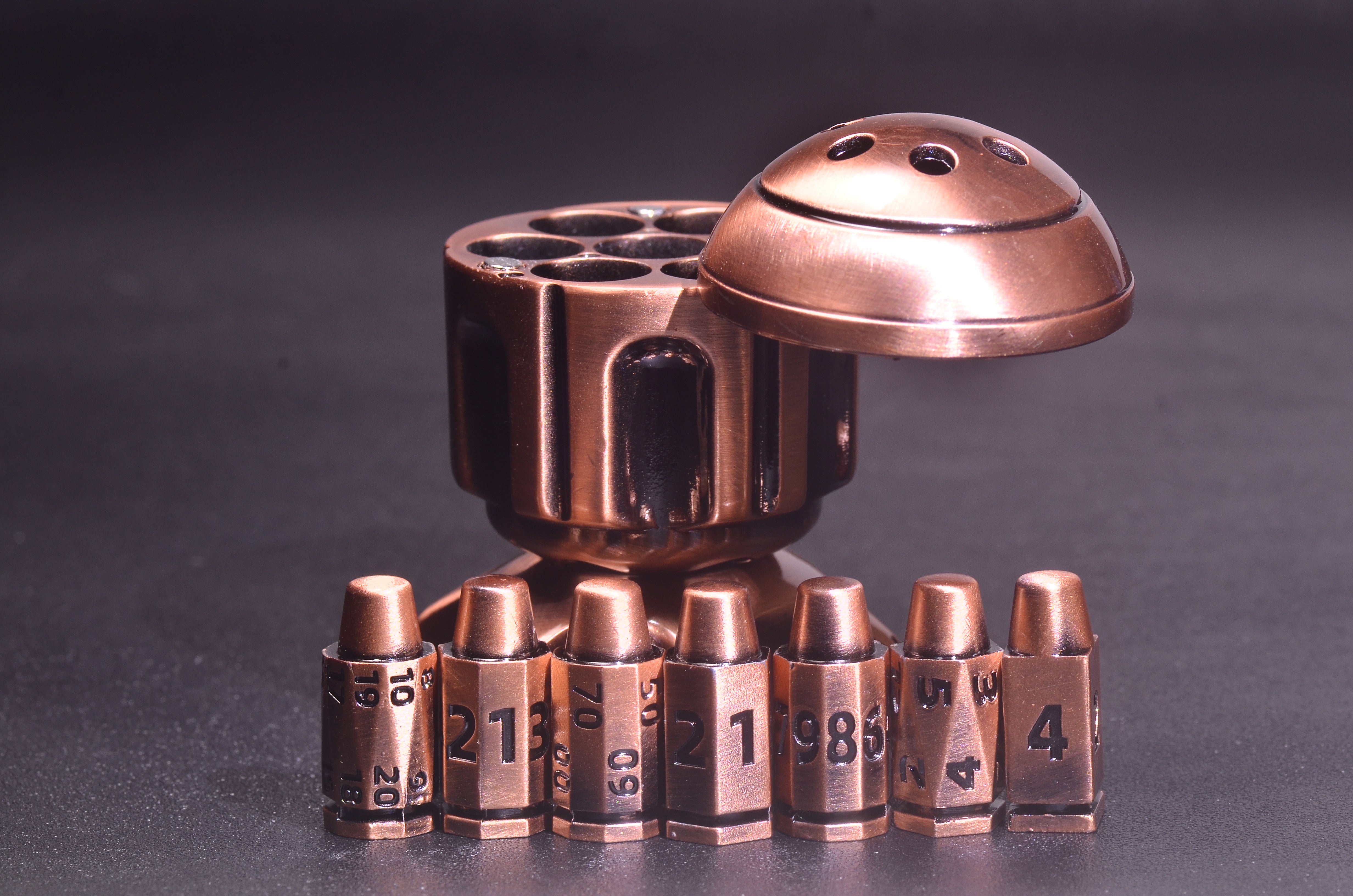 Metal Bomb-Shaped Rotating Dice Base - With Bullet Dice Set for Warhammer