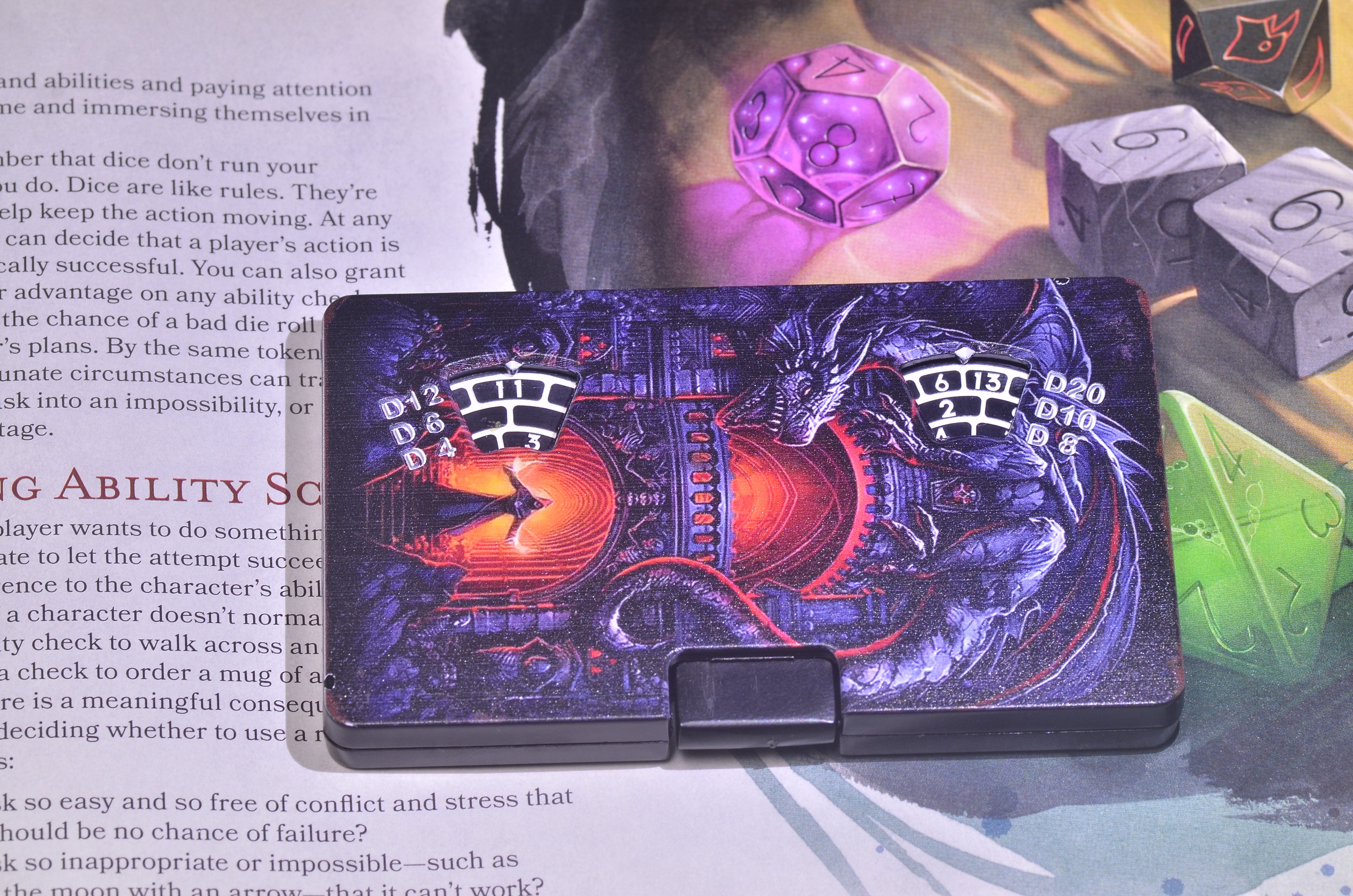 Magic Spinning Card Dice, Unique Design Dice,DND dice set,board game dice,spinner dice