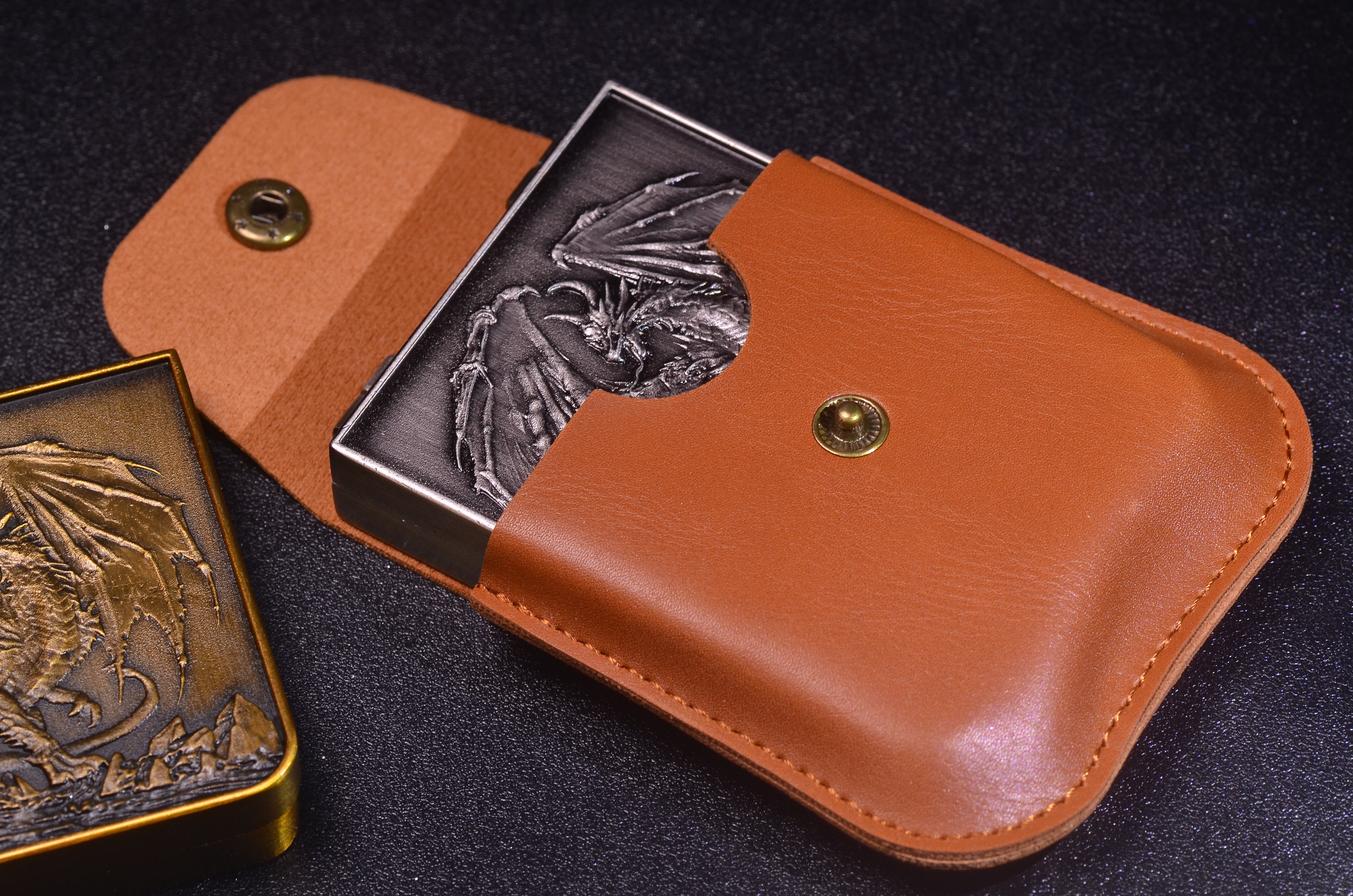 Pocket Spin Dice Vault: 7-in-1 Rotating Mechanical Case | Minimalist DND Dice Organizer with Leather Pouch