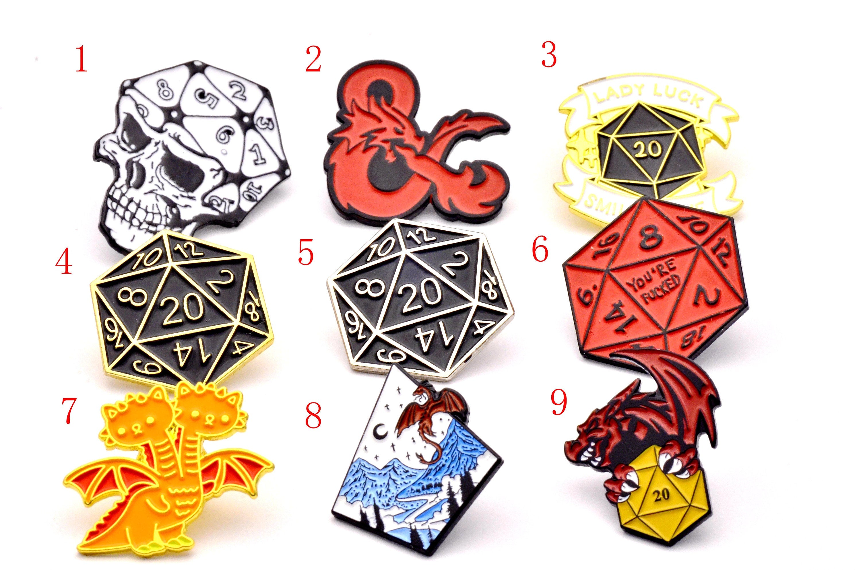 DND pin | dragon breastpin |Fantasy Tabletop RPG Brooch Gift for D&D lovers
