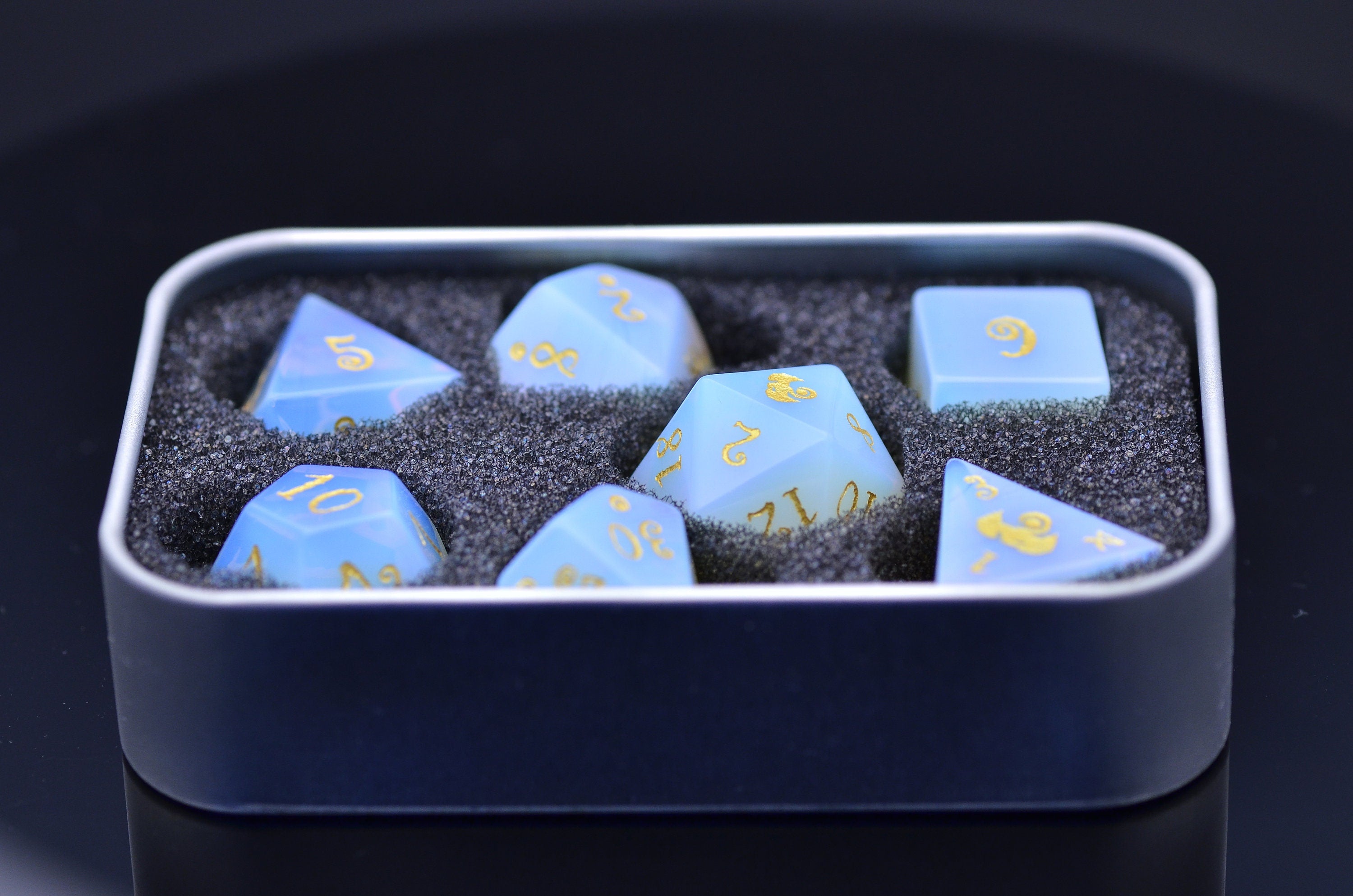 Opalite DND dice set | Gem Dice set Dragon Moon edition | Gemstone Dice set| Opal dice set | DND GIFT