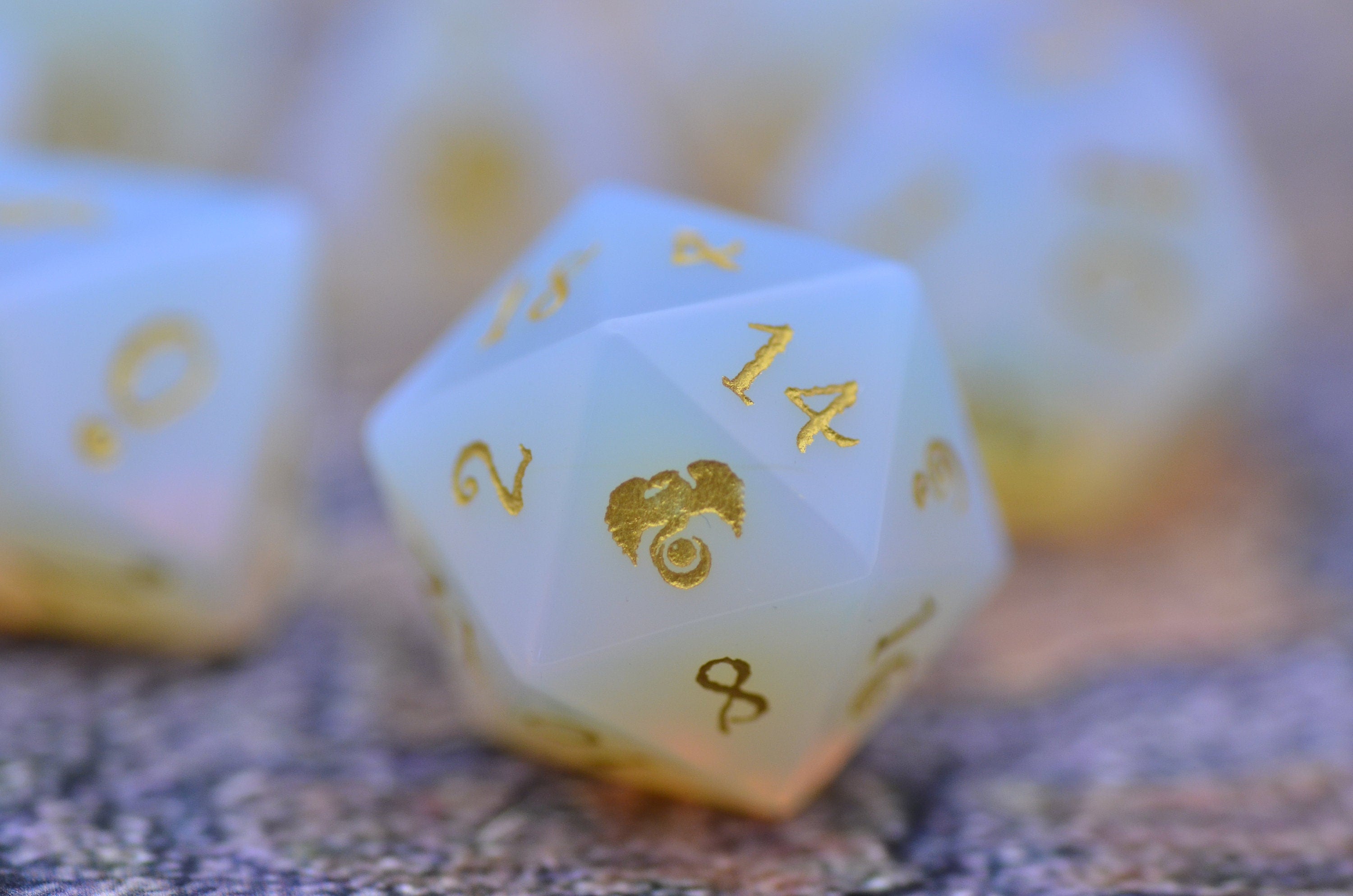 Opalite DND dice set | Gem Dice set Dragon Moon edition | Gemstone Dice set| Opal dice set | DND GIFT