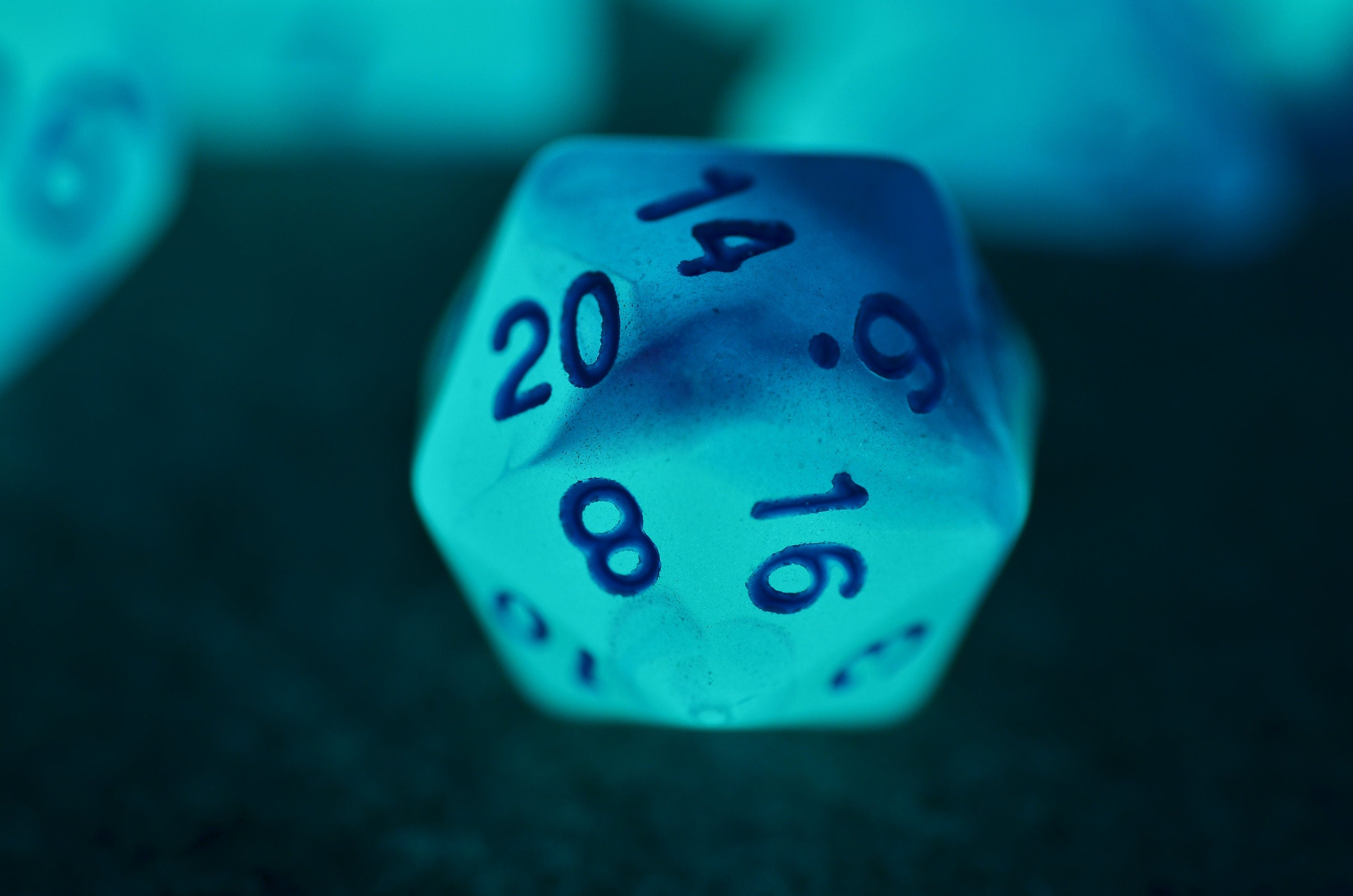 Starry night light dice | Glow In The Dark dice |Noctilucent D&D dice set | Purple blue dice set for Dragons and dungeons