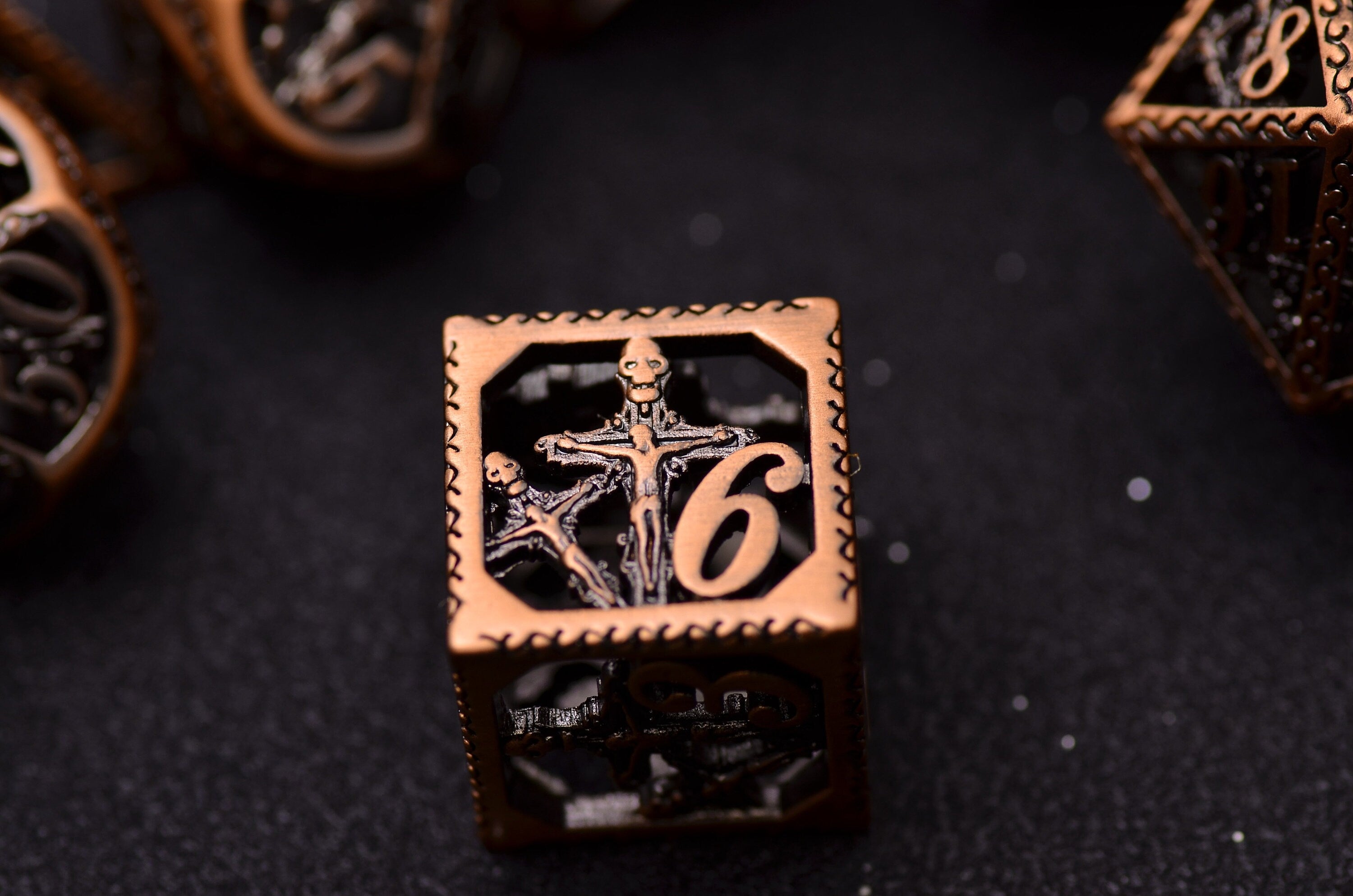 Jesus Saves Hollow Metal Dice Set - Holy Theme for Clerics & Paladins