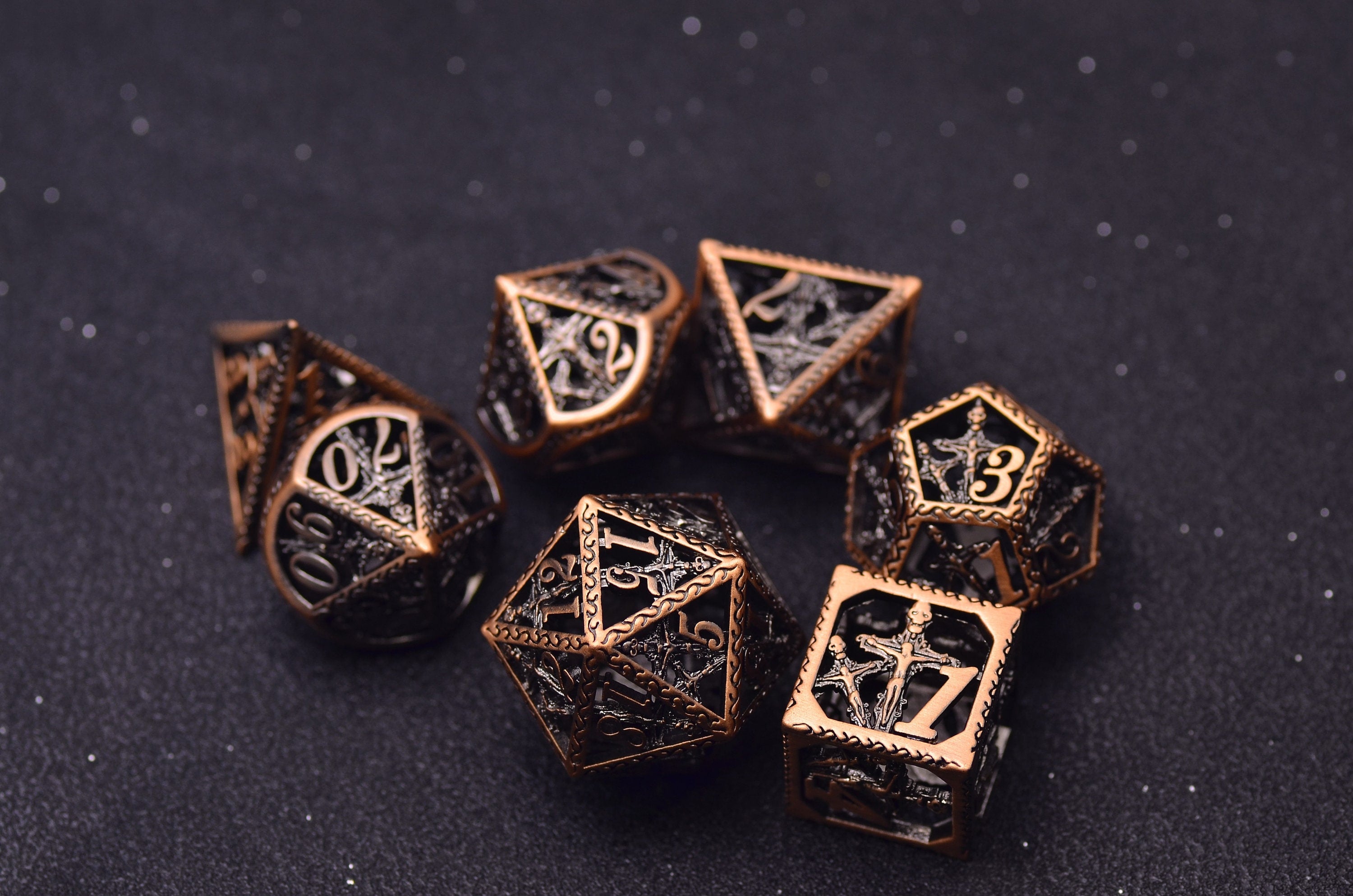 Jesus Saves Hollow Metal Dice Set - Holy Theme for Clerics & Paladins