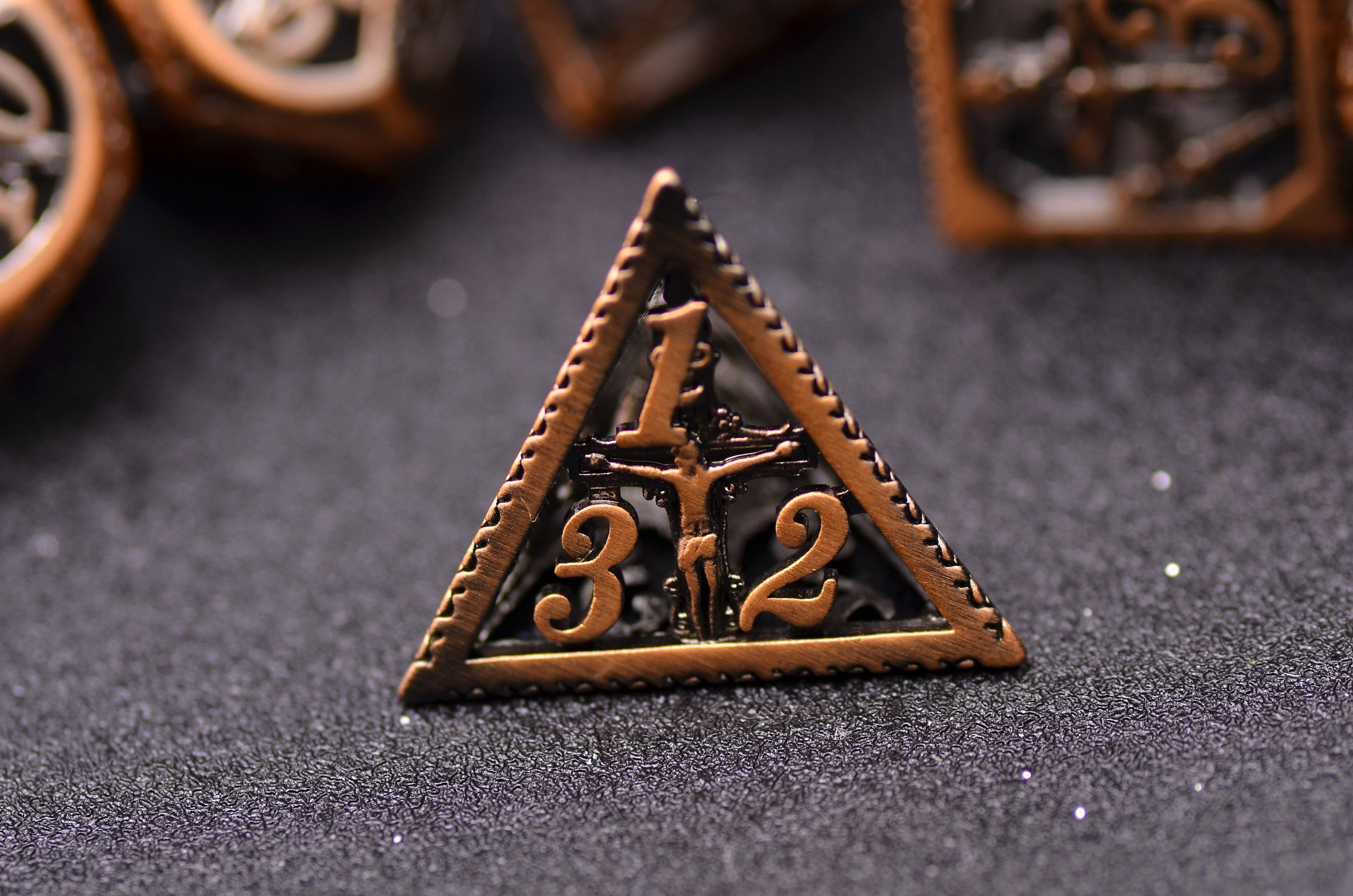 Jesus Saves Hollow Metal Dice Set - Holy Theme for Clerics & Paladins