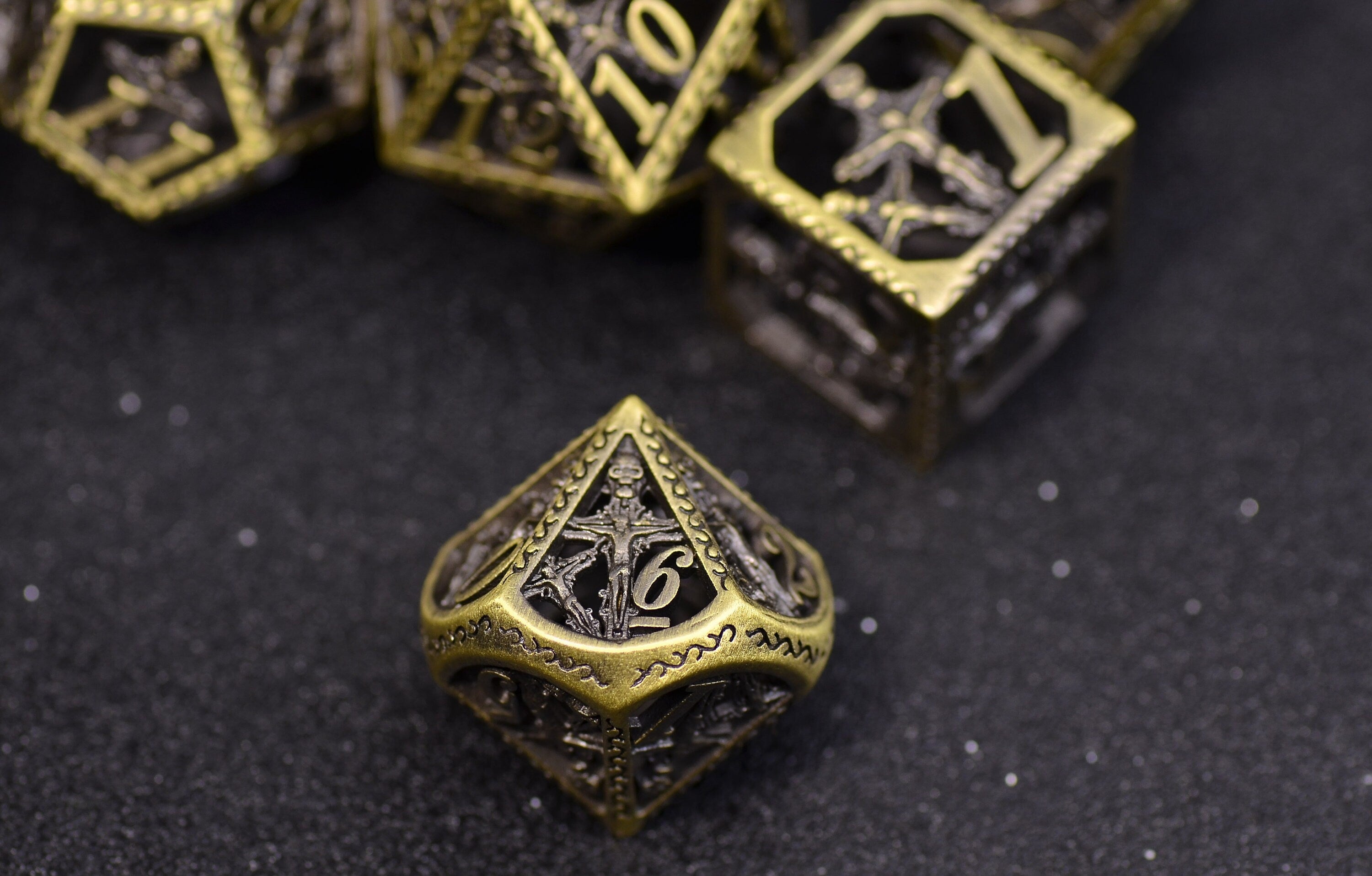 Jesus Saves Hollow Metal Dice Set - Holy Theme for Clerics & Paladins