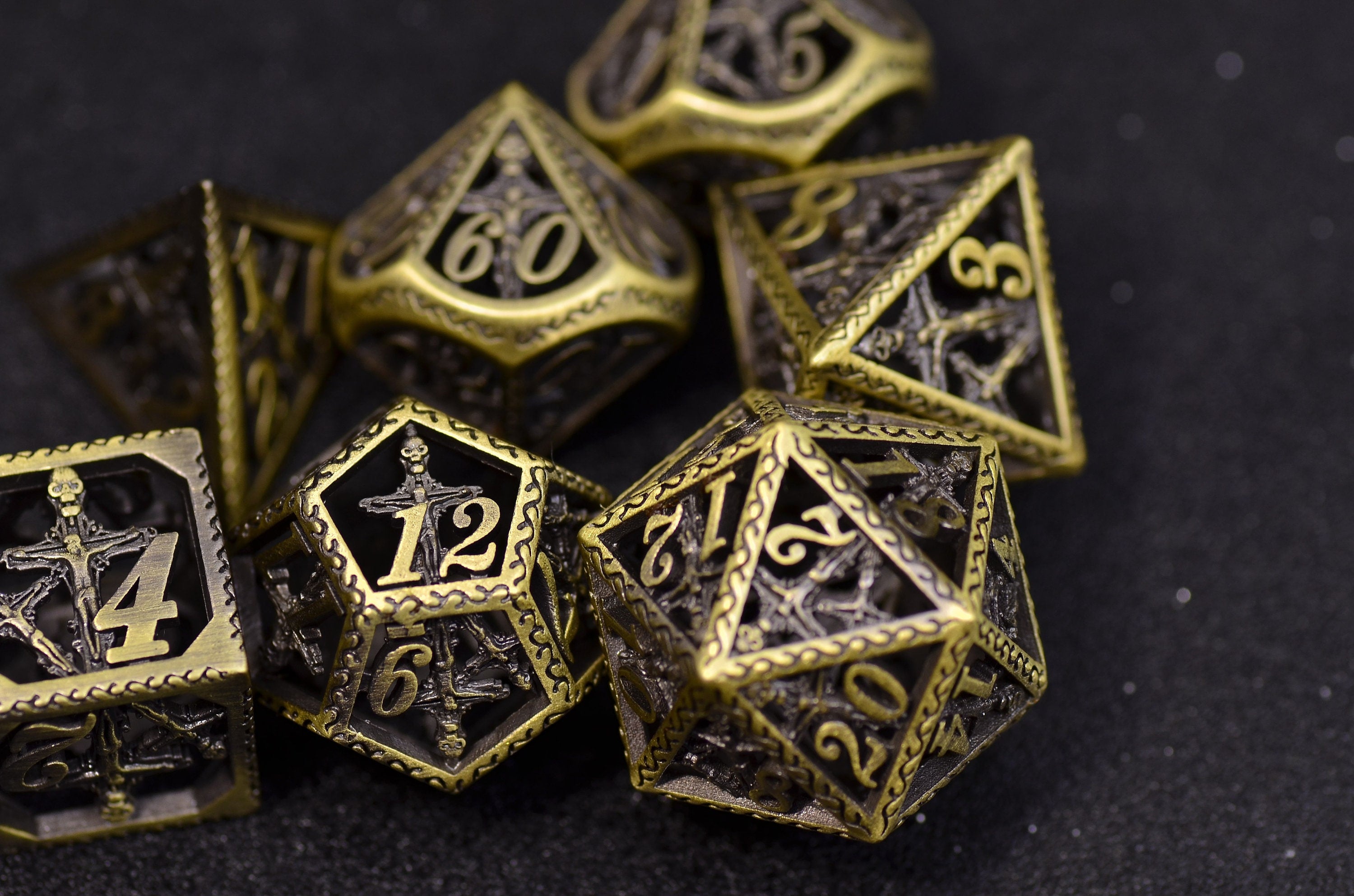 Jesus Saves Hollow Metal Dice Set - Holy Theme for Clerics & Paladins