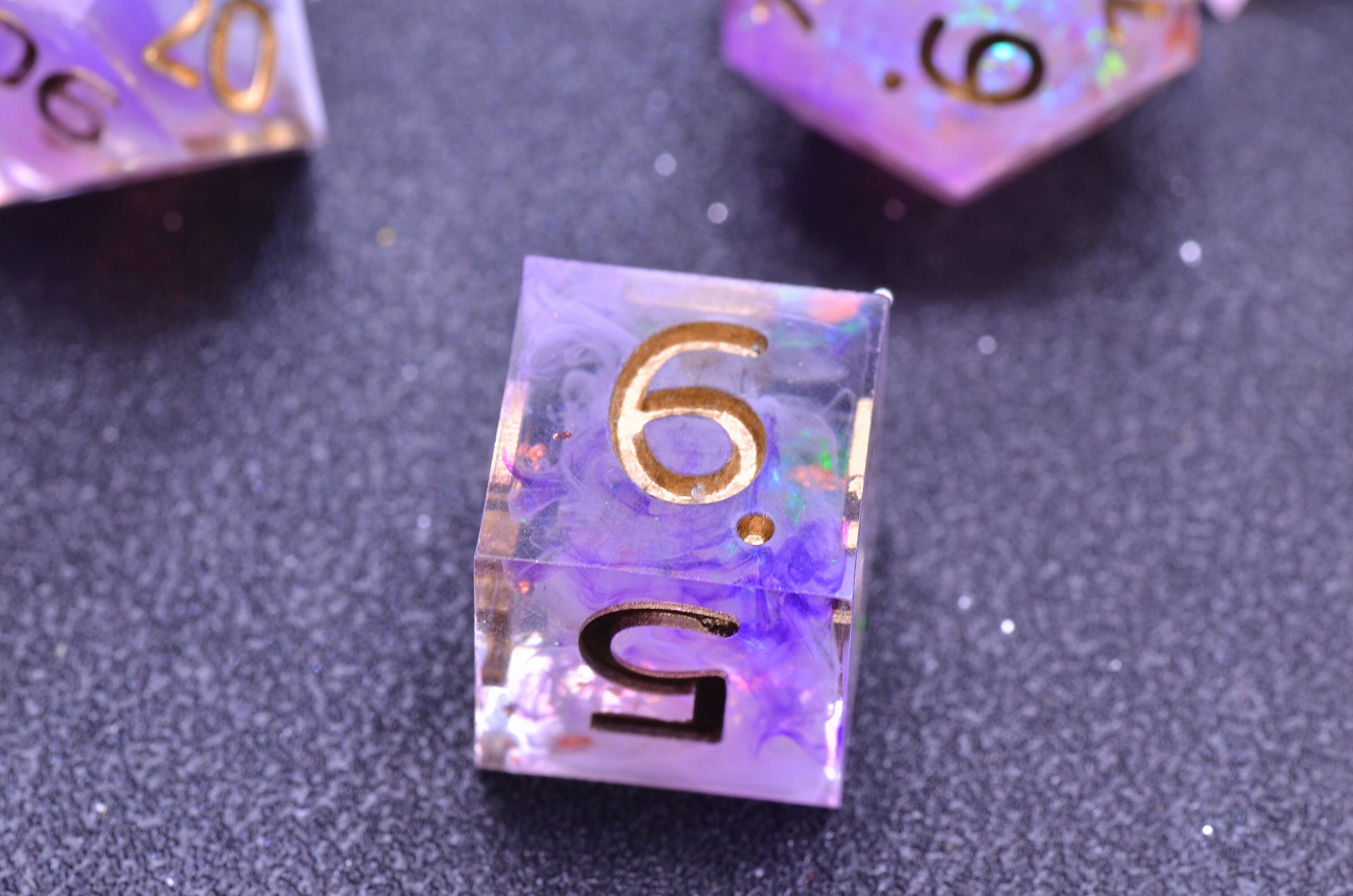 Wizard Purple Polyhedral Dice Set - Sharp Edge Dungeons and Dragons Gaming Set