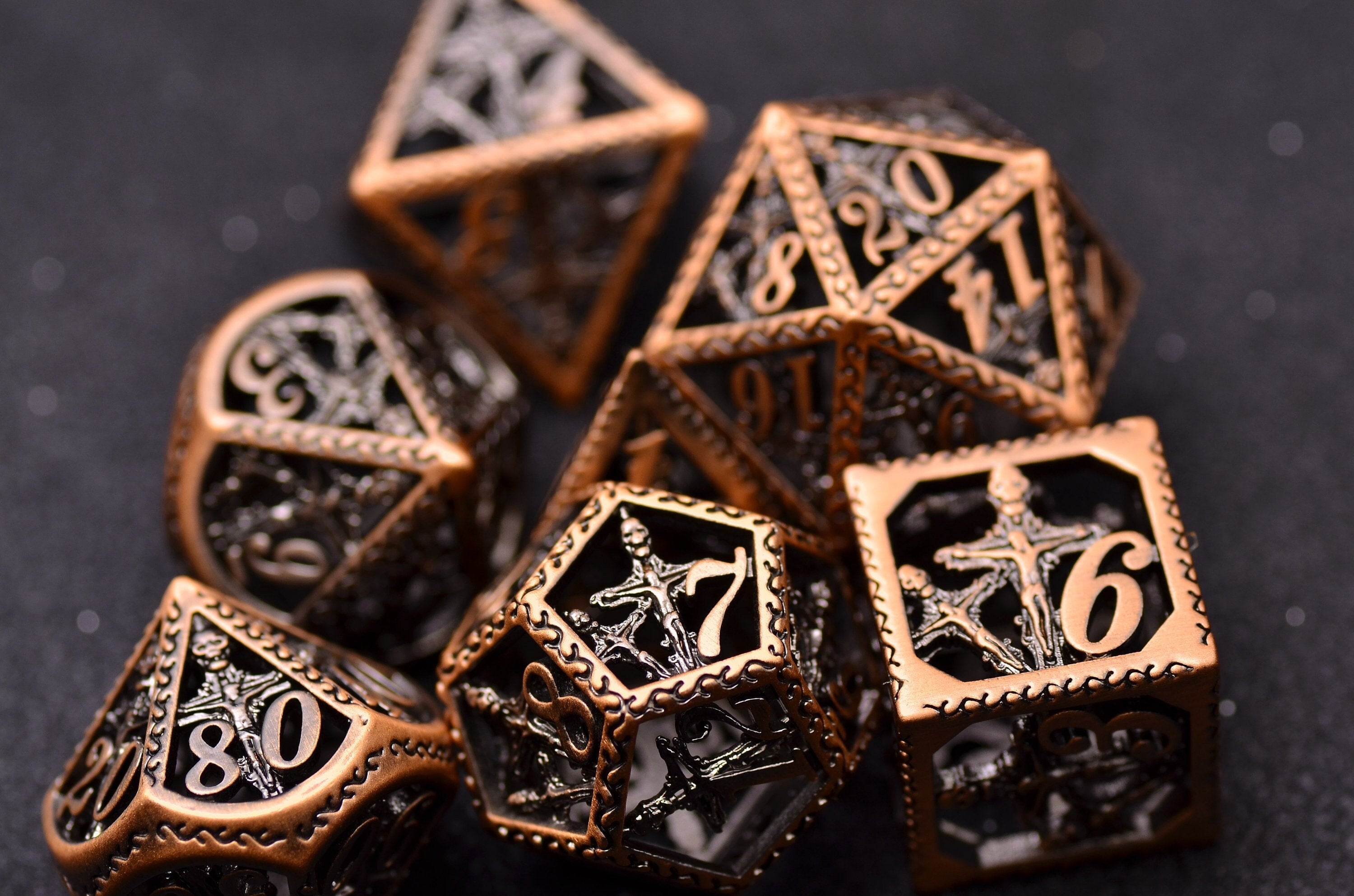 Jesus Saves hollow metal dice | Balanced hollow metal dice |Jesus suffered on the cross dice set | sharp edge metal dice