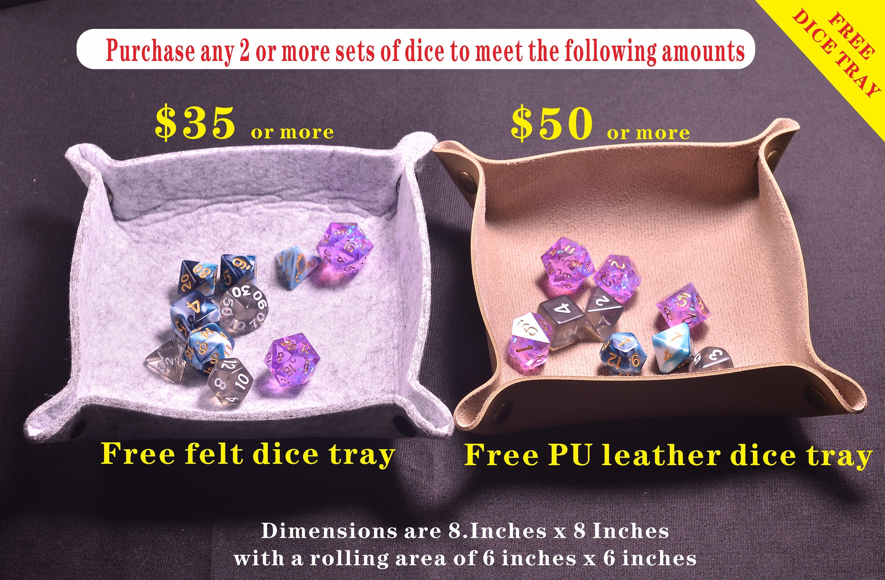 Red Dragon Pattern Metal Dice Set - Polyhedral for DND RPG