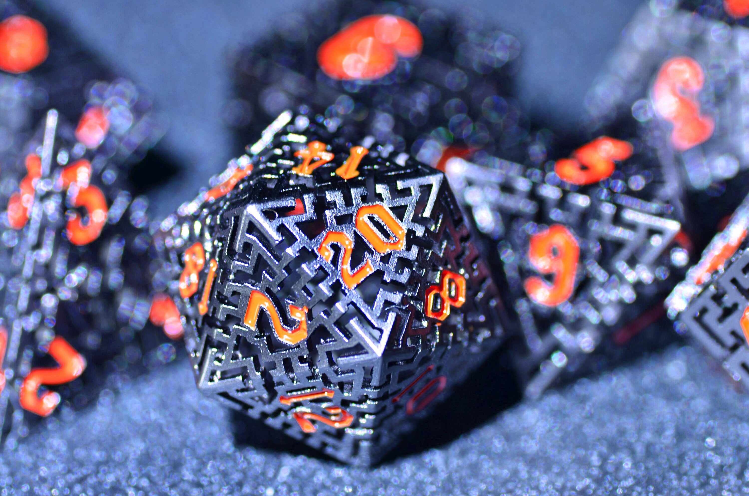 Labyrinth Hollow Dice Set - Crisp Rolling Metal for TTRPG