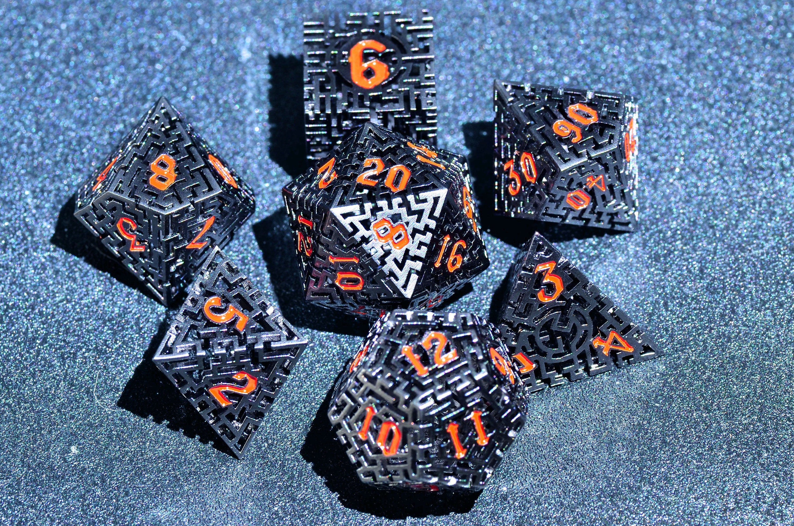 Labyrinth Hollow Dice Set - Crisp Rolling Metal for TTRPG