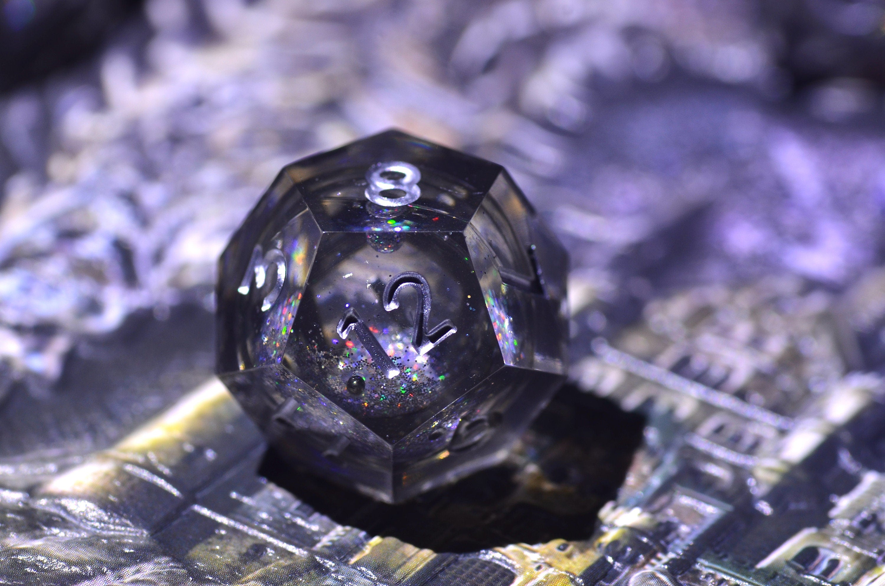 DND Black liquid core dice ,Arcane D&D dice SET, Galaxy dragon dice , Dungeons and Dragons resin dice set ,iridescent Polyhedral dice set