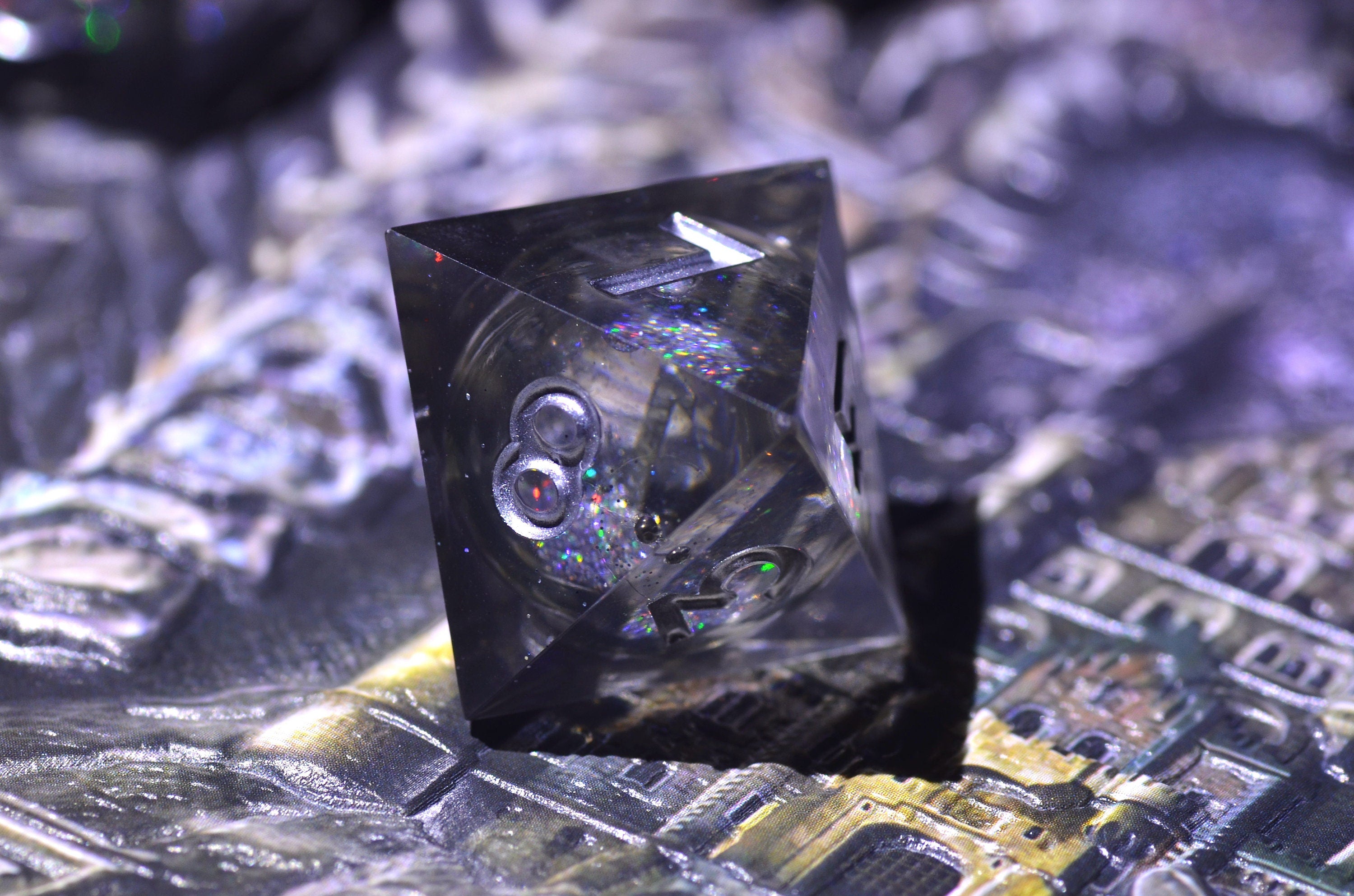 DND Black liquid core dice ,Arcane D&D dice SET, Galaxy dragon dice , Dungeons and Dragons resin dice set ,iridescent Polyhedral dice set