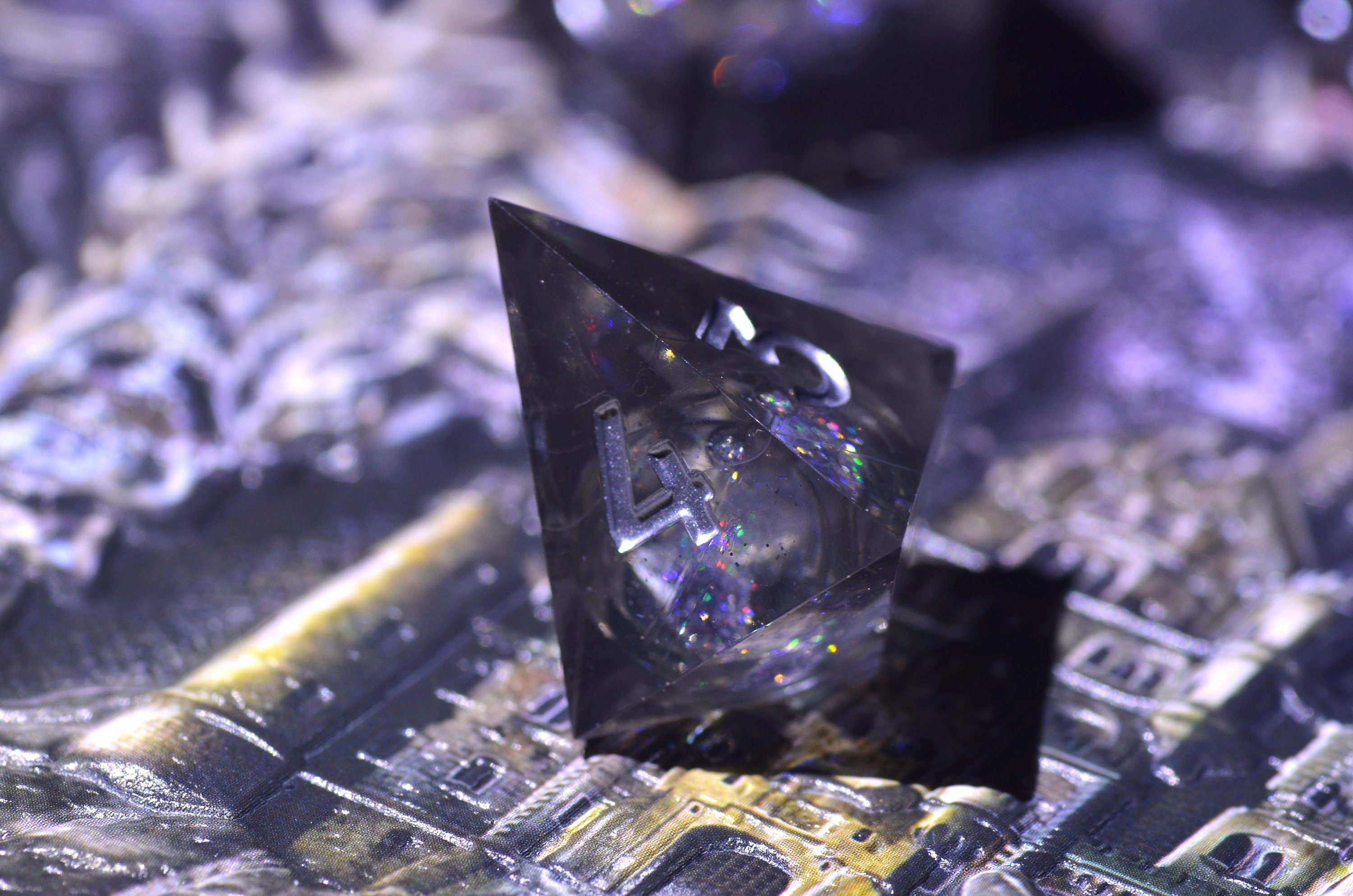 DND Black liquid core dice ,Arcane D&D dice SET, Galaxy dragon dice , Dungeons and Dragons resin dice set ,iridescent Polyhedral dice set