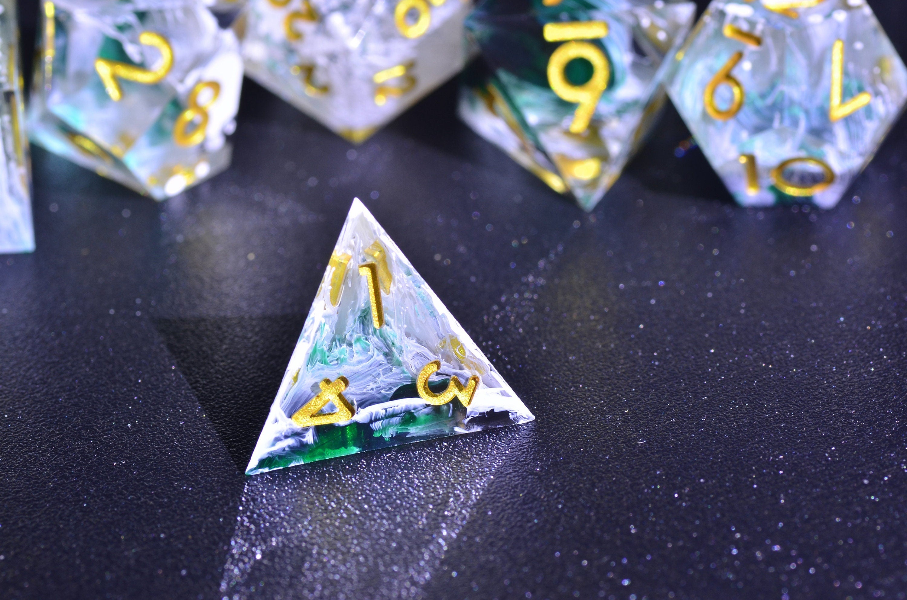 DND Raindrop Dice | D&D bule dice set | galaxy Sharp Edge dice | handmade dice for board game |TTRPG DICE