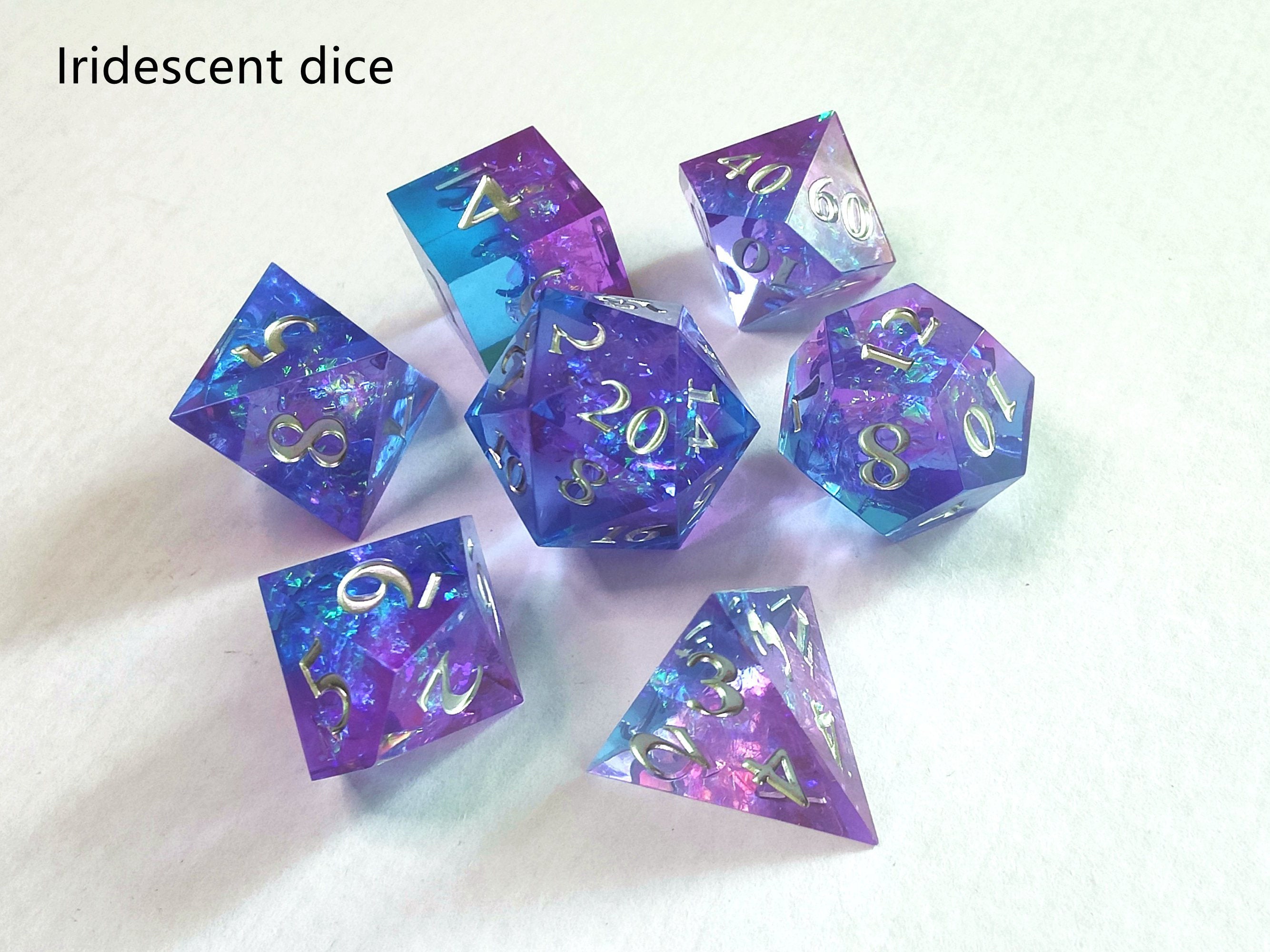 Cosmic starlight DND dice , Galaxy Space Sharp Edge dice set,Blue liquid core dice,D&D polyhedral Resin dice,Handmade dice GIFT