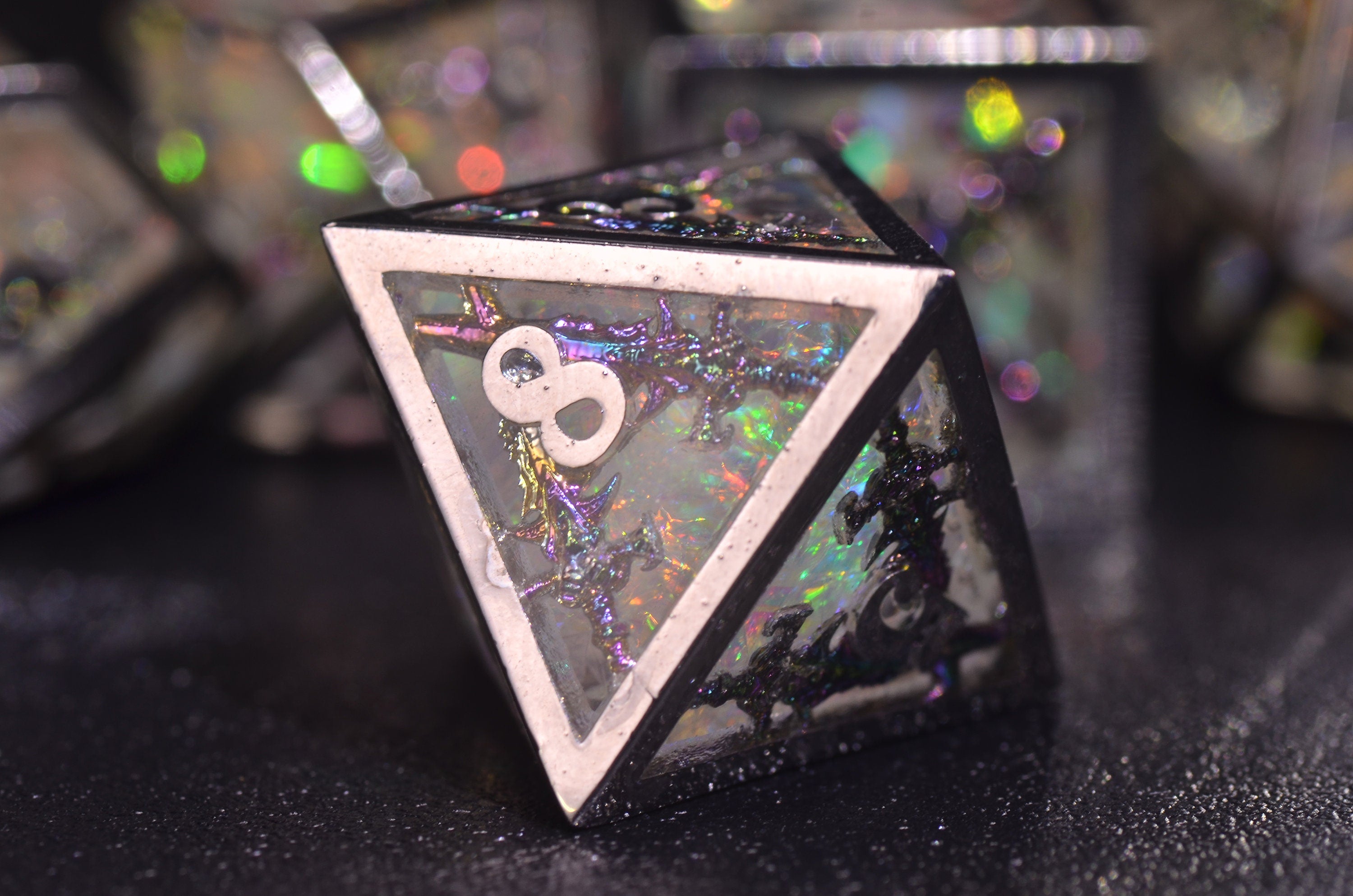 Paladin Sword DND dice, illusion resin metal dice set,Sharp Edge Polyhedral Dice ,D&D metal weighted dice for barbarian, Fighter,Knight GIFT