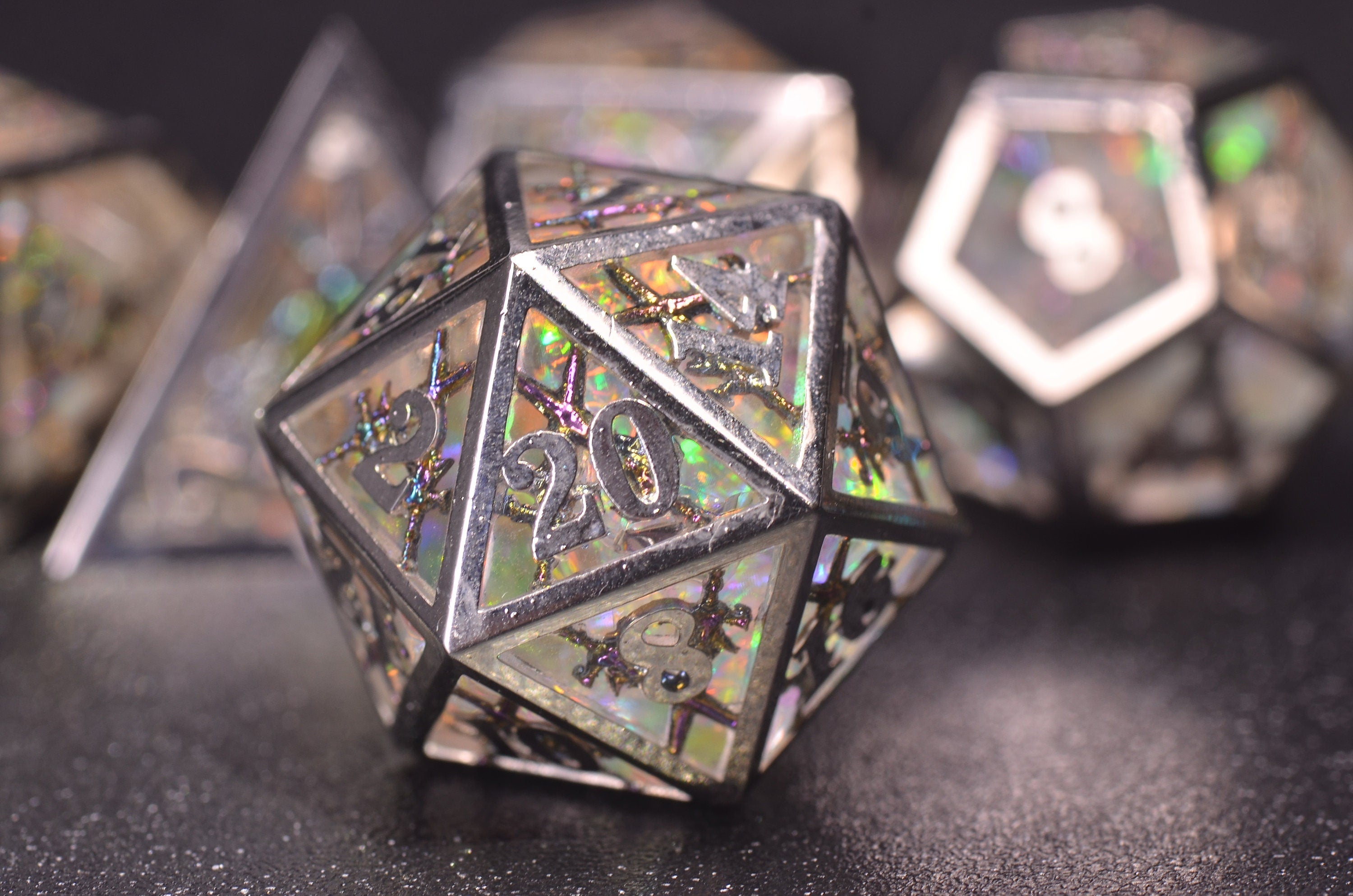 Paladin Sword DND dice, illusion resin metal dice set,Sharp Edge Polyhedral Dice ,D&D metal weighted dice for barbarian, Fighter,Knight GIFT