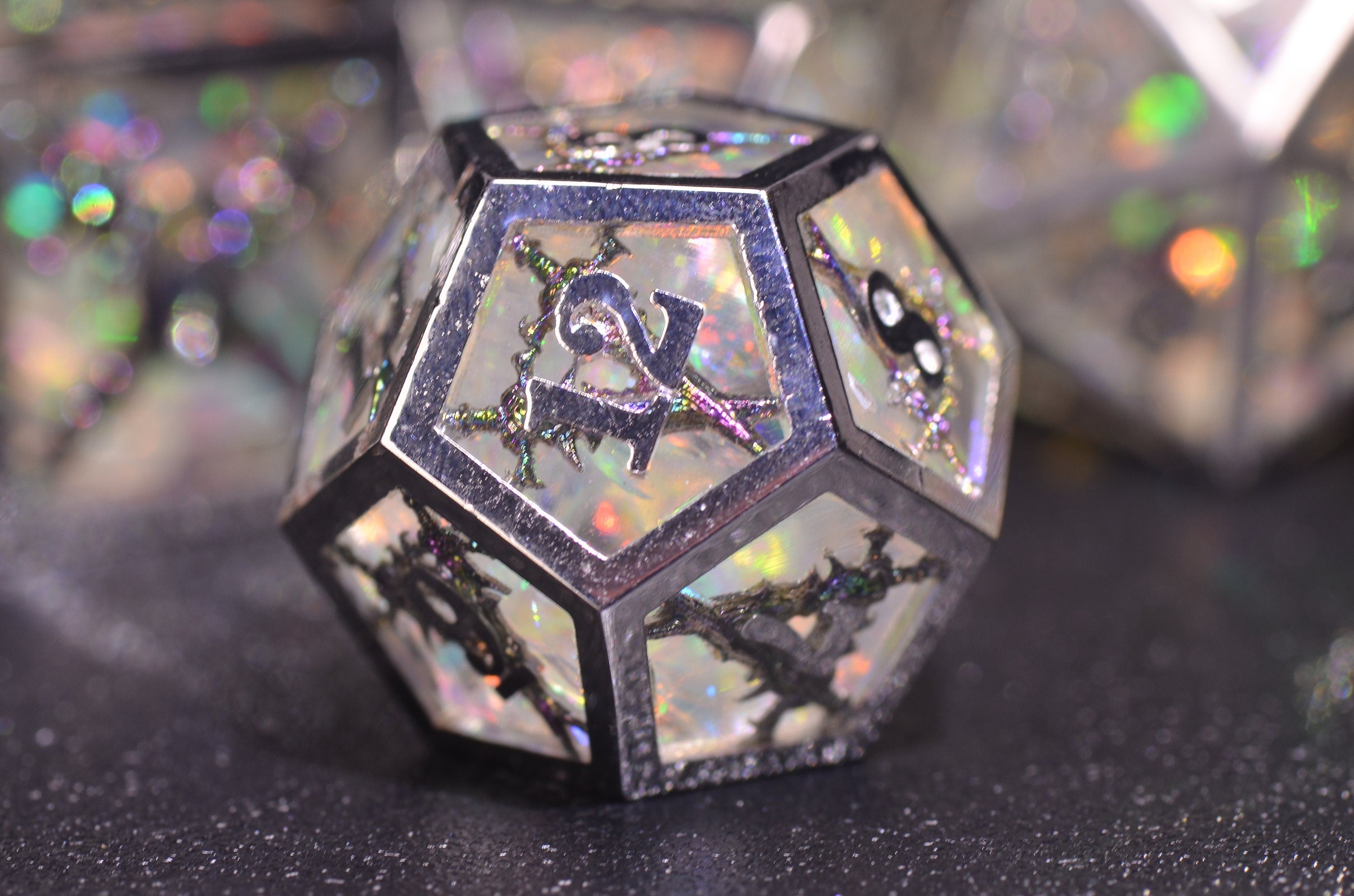 Paladin Sword DND dice, illusion resin metal dice set,Sharp Edge Polyhedral Dice ,D&D metal weighted dice for barbarian, Fighter,Knight GIFT