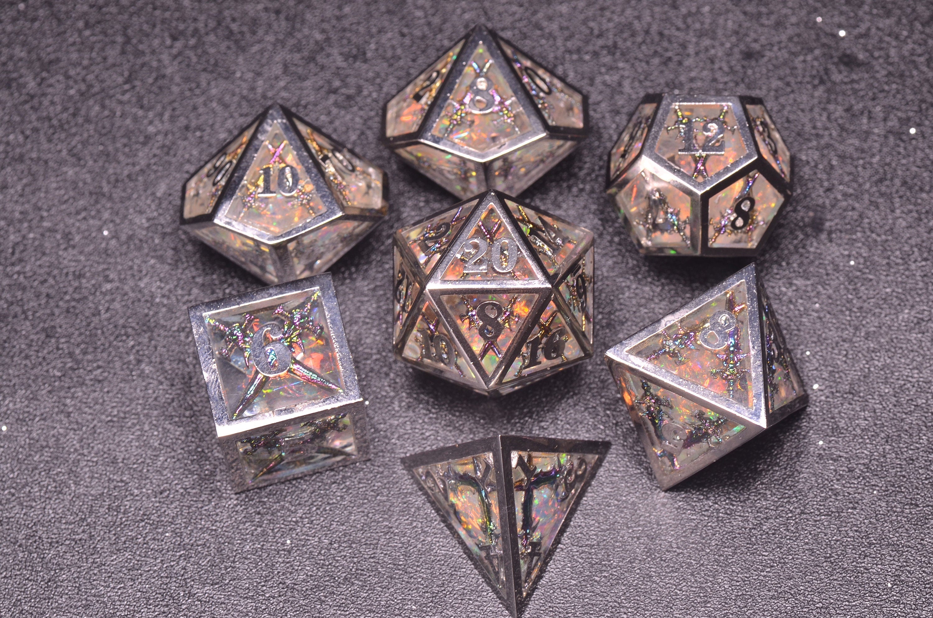 Paladin Sword DND dice, illusion resin metal dice set,Sharp Edge Polyhedral Dice ,D&D metal weighted dice for barbarian, Fighter,Knight GIFT