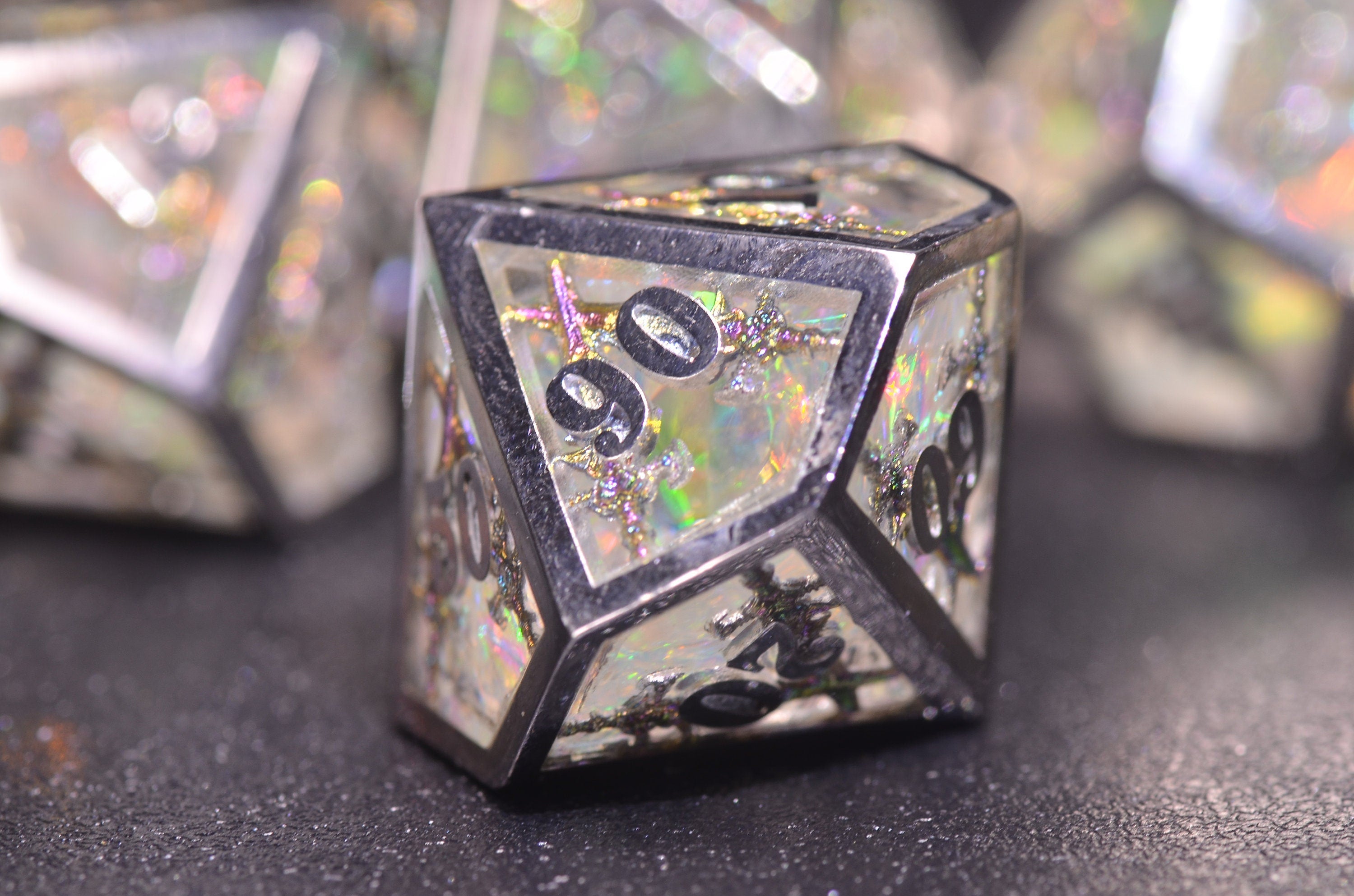 Paladin Sword DND dice, illusion resin metal dice set,Sharp Edge Polyhedral Dice ,D&D metal weighted dice for barbarian, Fighter,Knight GIFT