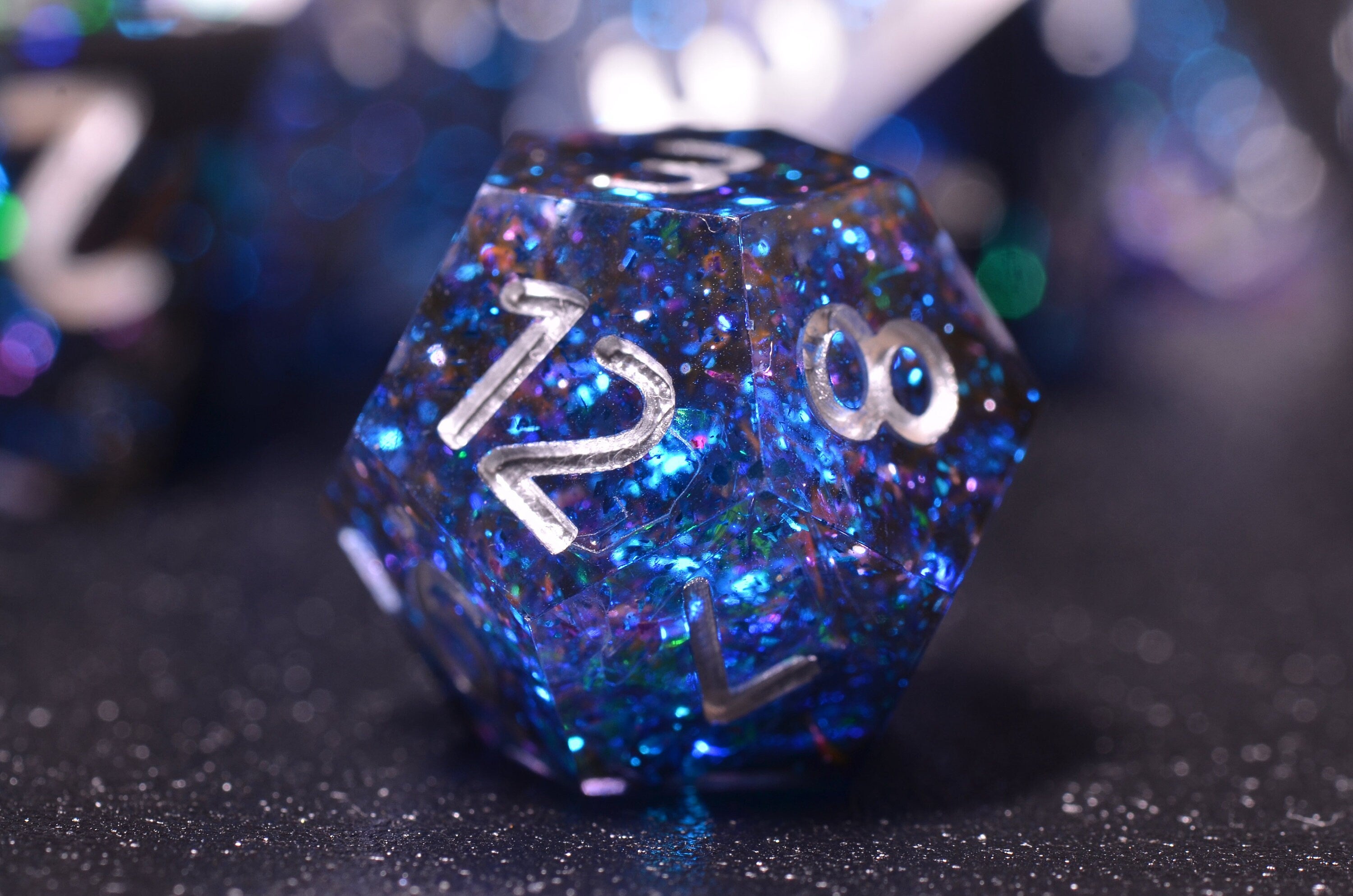 Shining star DND dice,Blue sharp edge dice, D&D polyhedral resin dice set,Dungeon and Dragons galaxy dice ,critical role RPG dice gift