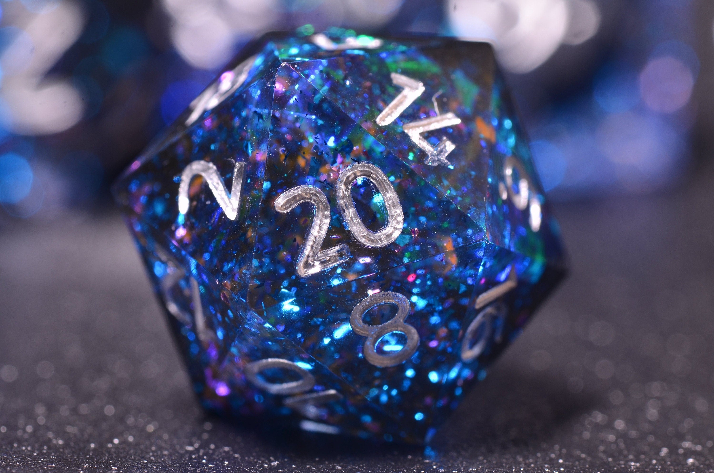 Shining star DND dice,Blue sharp edge dice, D&D polyhedral resin dice set,Dungeon and Dragons galaxy dice ,critical role RPG dice gift