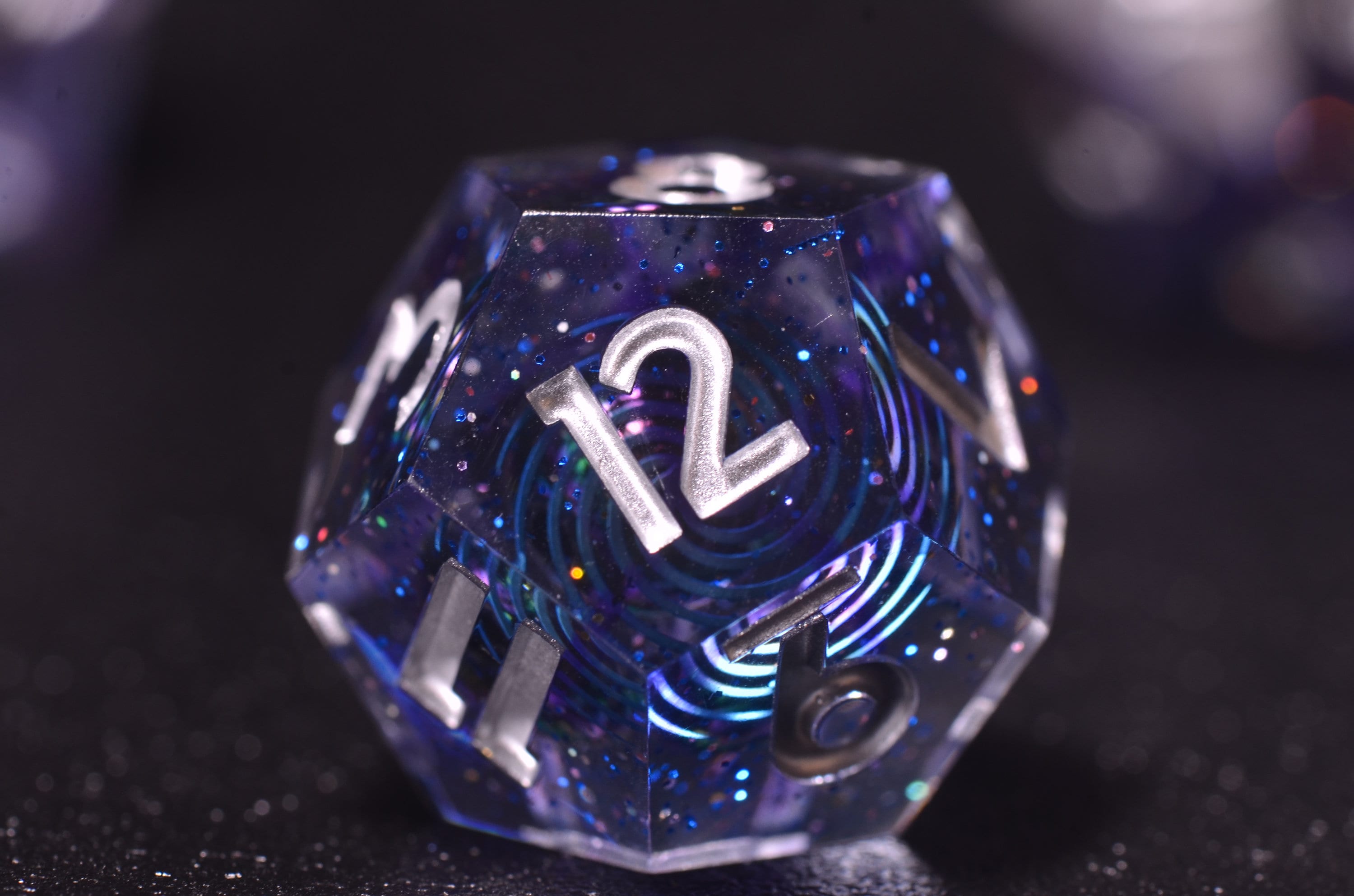 Galaxy DND Dice set,D&D space dice,Sharp Edge star dice Purple celestial dice,Dungeons and Dragons Polyhedral dice,handmade dice GIFT