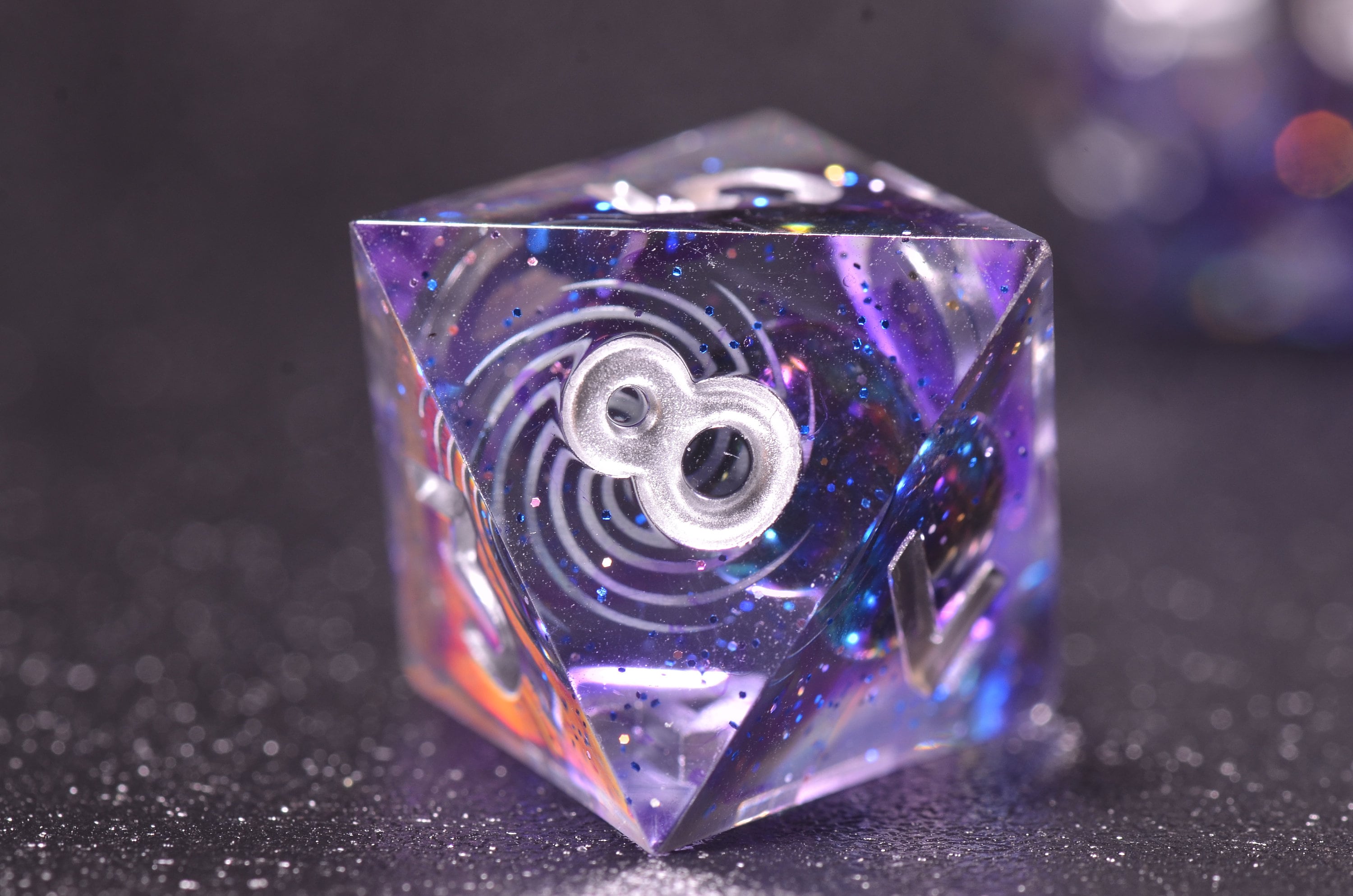Galaxy DND Dice set,D&D space dice,Sharp Edge star dice Purple celestial dice,Dungeons and Dragons Polyhedral dice,handmade dice GIFT