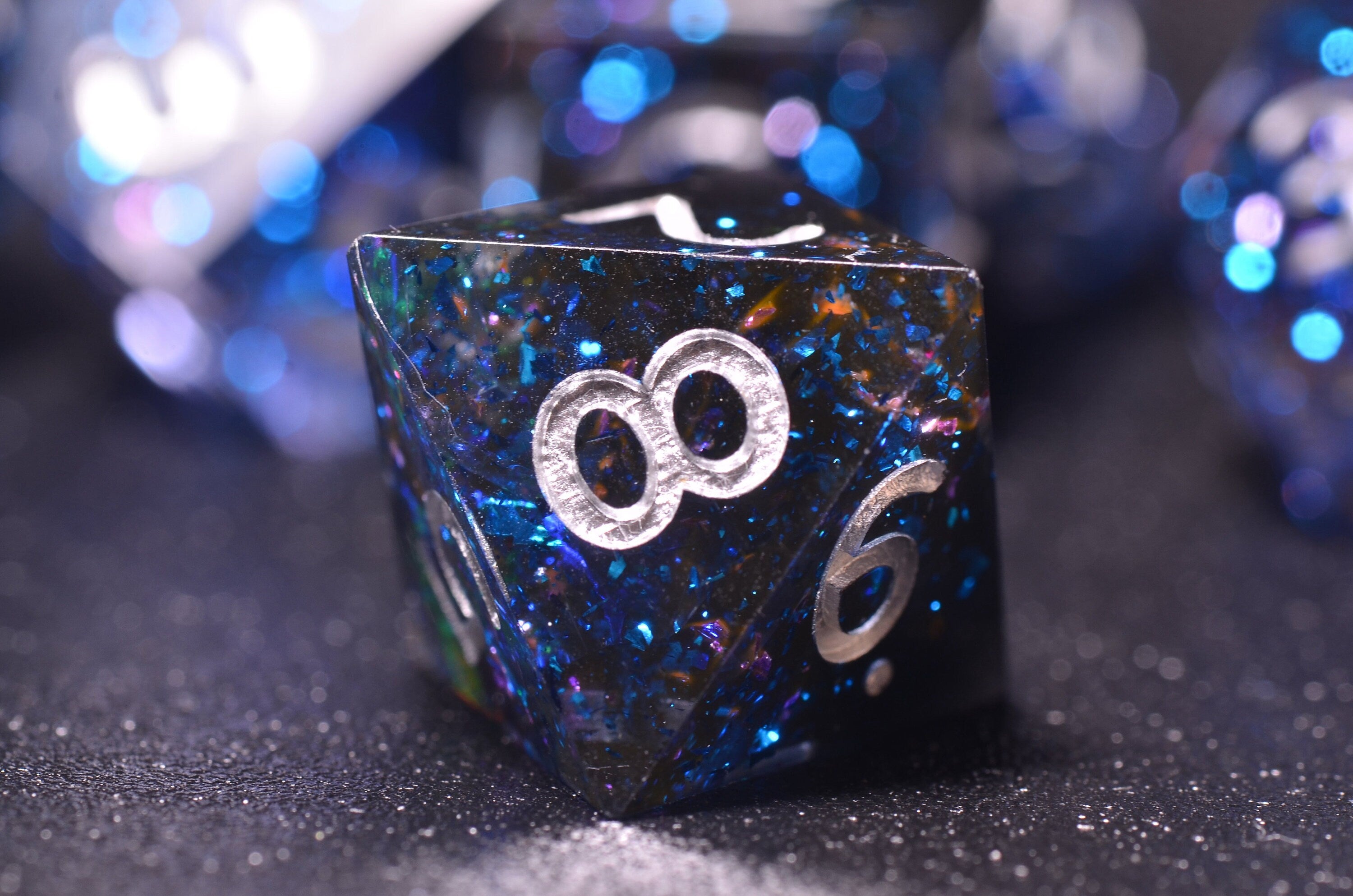 Shining star DND dice,Blue sharp edge dice, D&D polyhedral resin dice set,Dungeon and Dragons galaxy dice ,critical role RPG dice gift