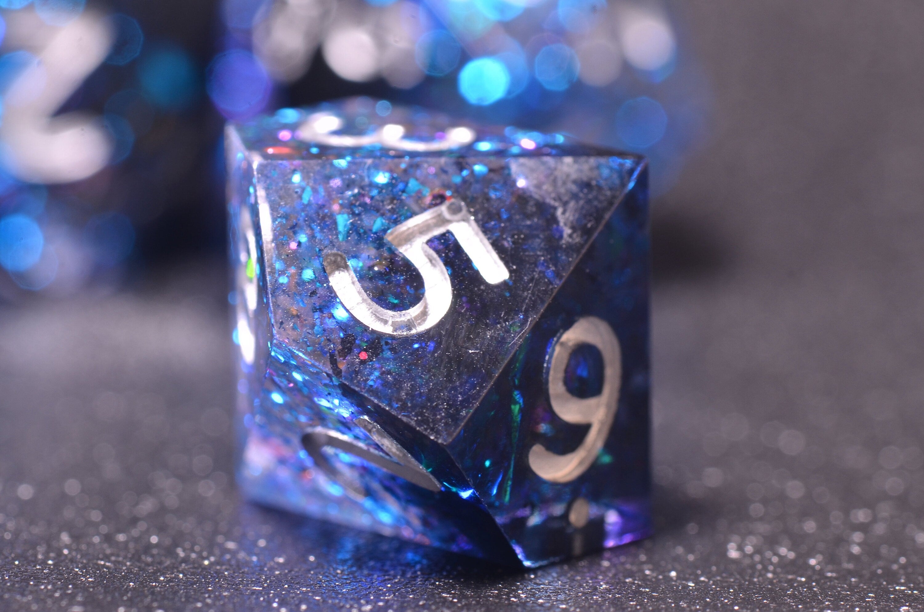 Shining star DND dice,Blue sharp edge dice, D&D polyhedral resin dice set,Dungeon and Dragons galaxy dice ,critical role RPG dice gift