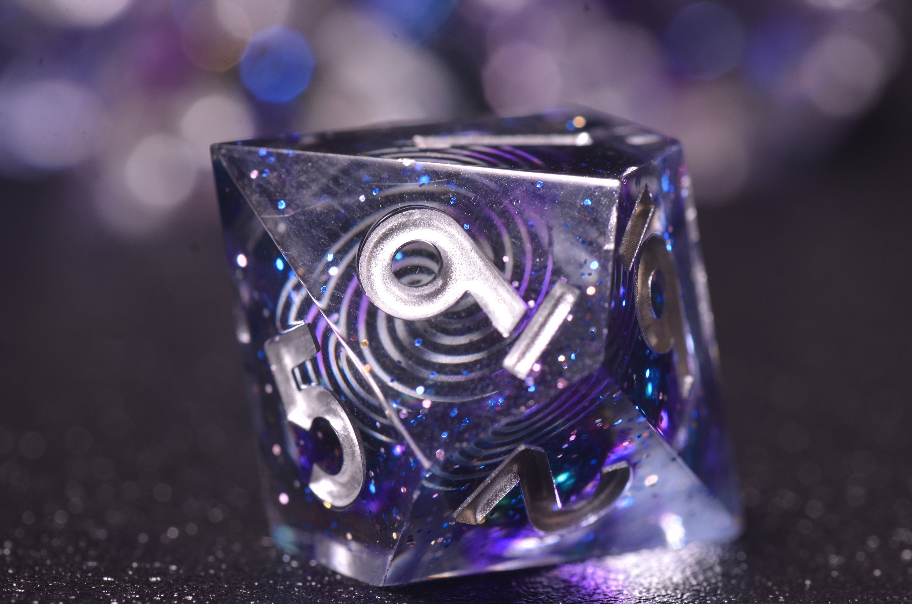 Galaxy DND Dice set,D&D space dice,Sharp Edge star dice Purple celestial dice,Dungeons and Dragons Polyhedral dice,handmade dice GIFT