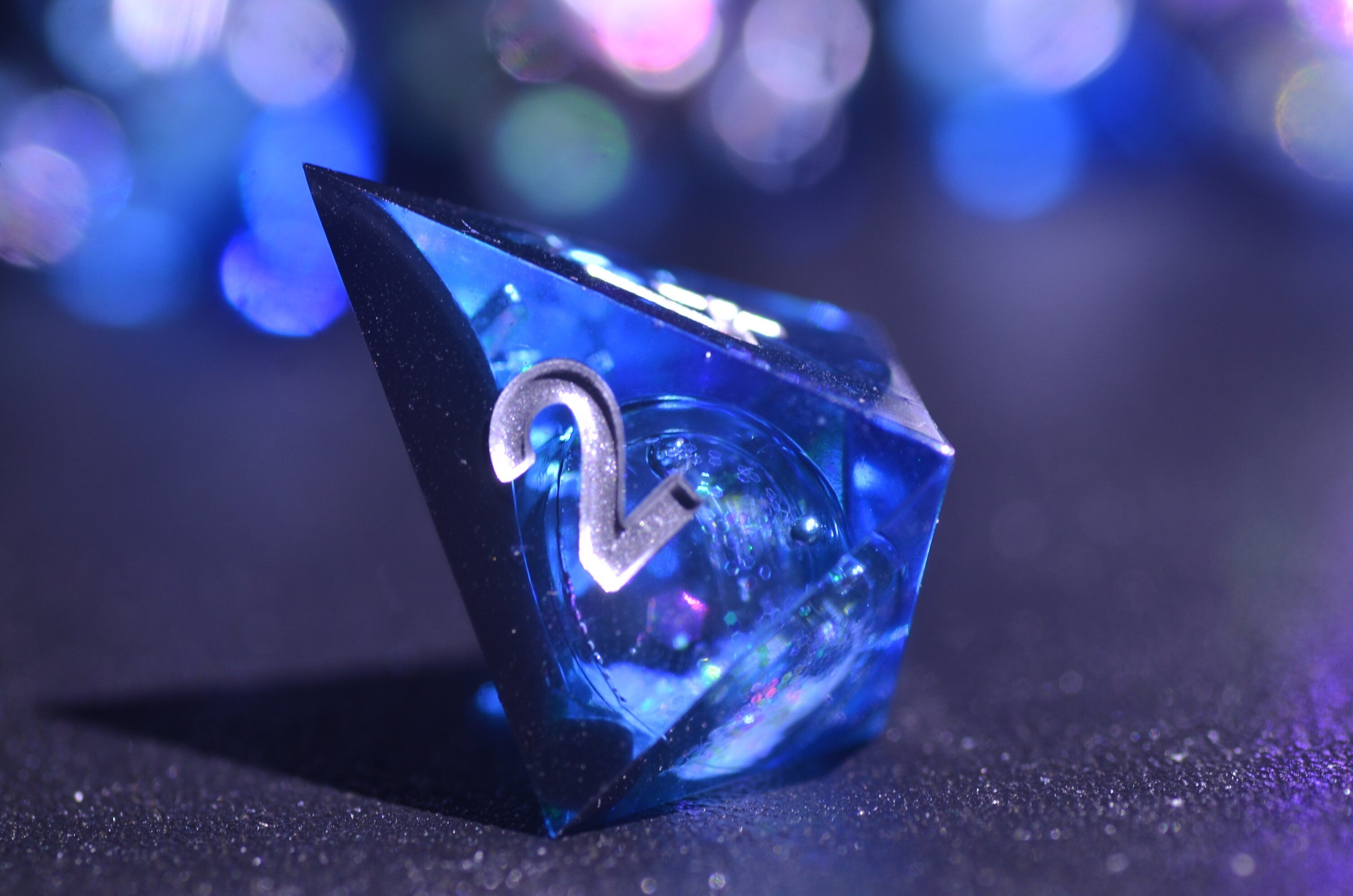 Dark blueLiquid Core Dice Set,Mystic Depths Dice,DND Sharp Edge dice, Dungeons and Dragons Polyhedral RPG Dice for Tabletop Gaming