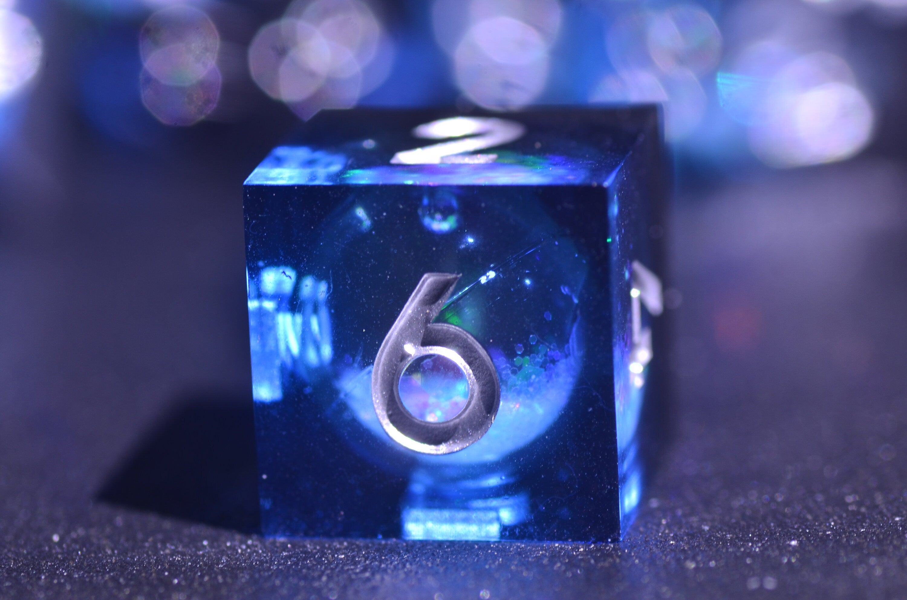 Dark blueLiquid Core Dice Set,Mystic Depths Dice,DND Sharp Edge dice, Dungeons and Dragons Polyhedral RPG Dice for Tabletop Gaming