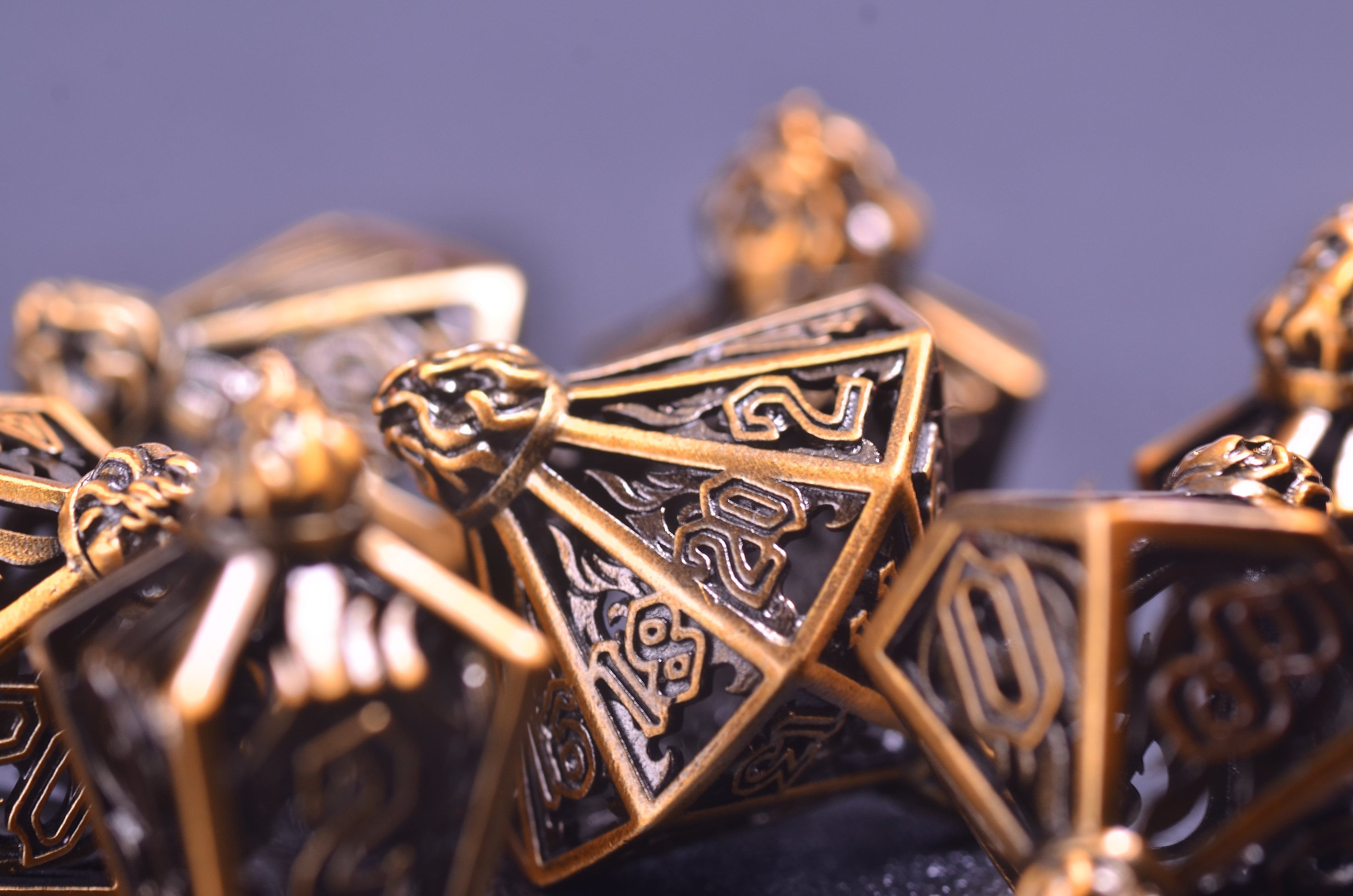 Flame Gyro DND Dice set, Steampunk dnd dice, Hollow metal dice Dwarf Artisan Dice Balanced D&D 5e metal dice ,Unique Dice Gifts