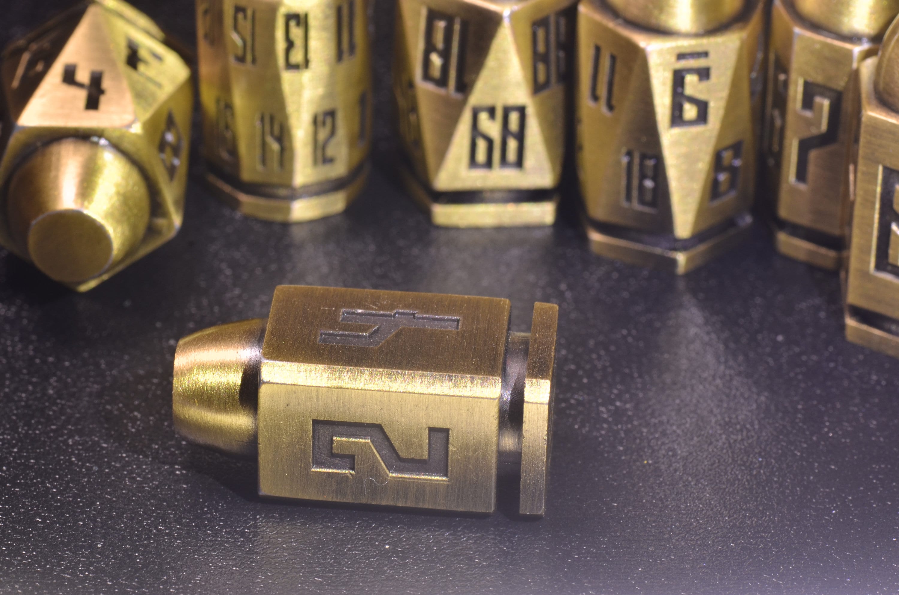 Brass Bullet Dice Set, Full set of bullet dice with D20-D4,Weighted Metal Dice set, Unique Dice, DND Gift