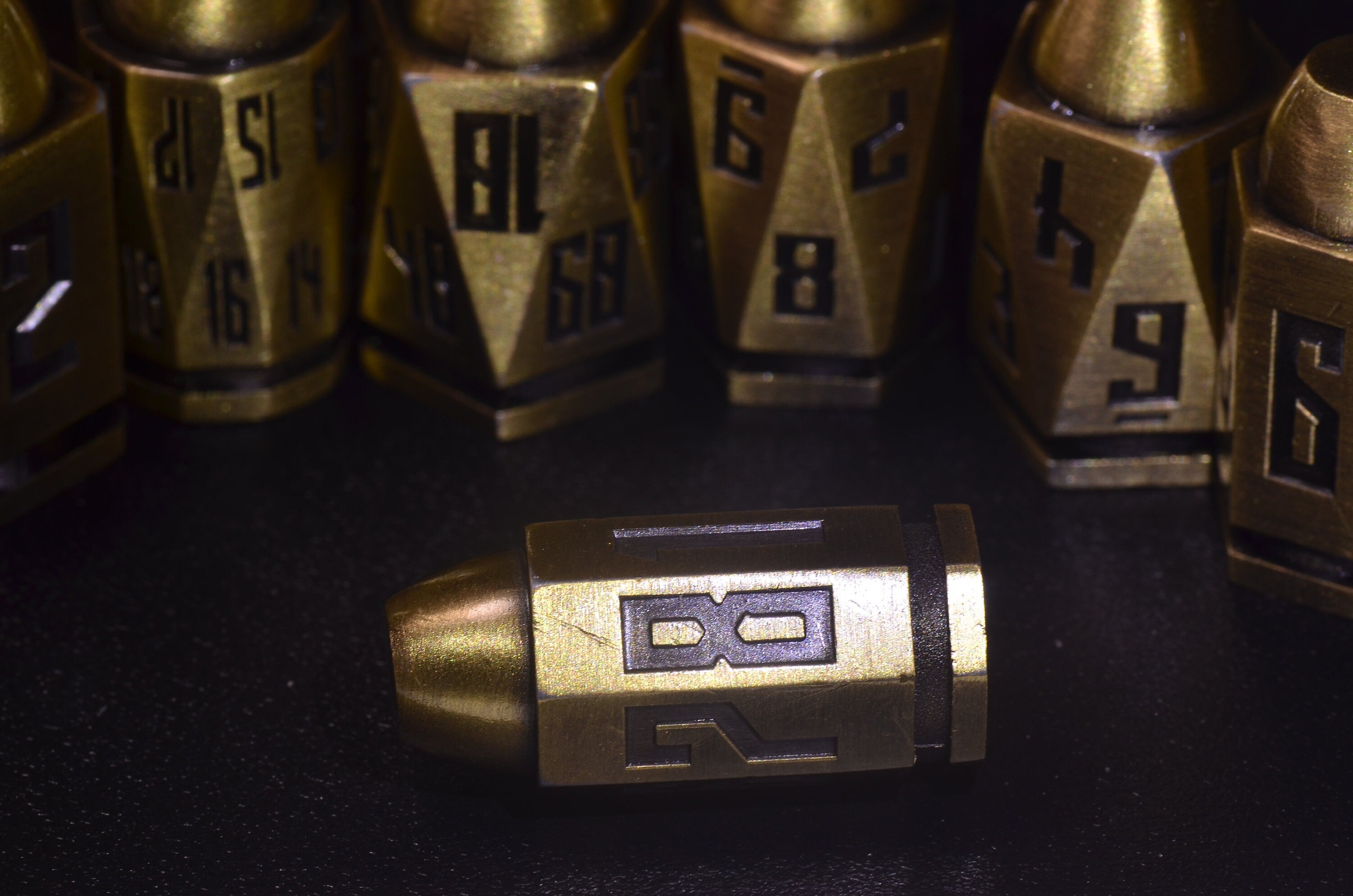 Brass Bullet Dice Set, Full set of bullet dice with D20-D4,Weighted Metal Dice set, Unique Dice, DND Gift