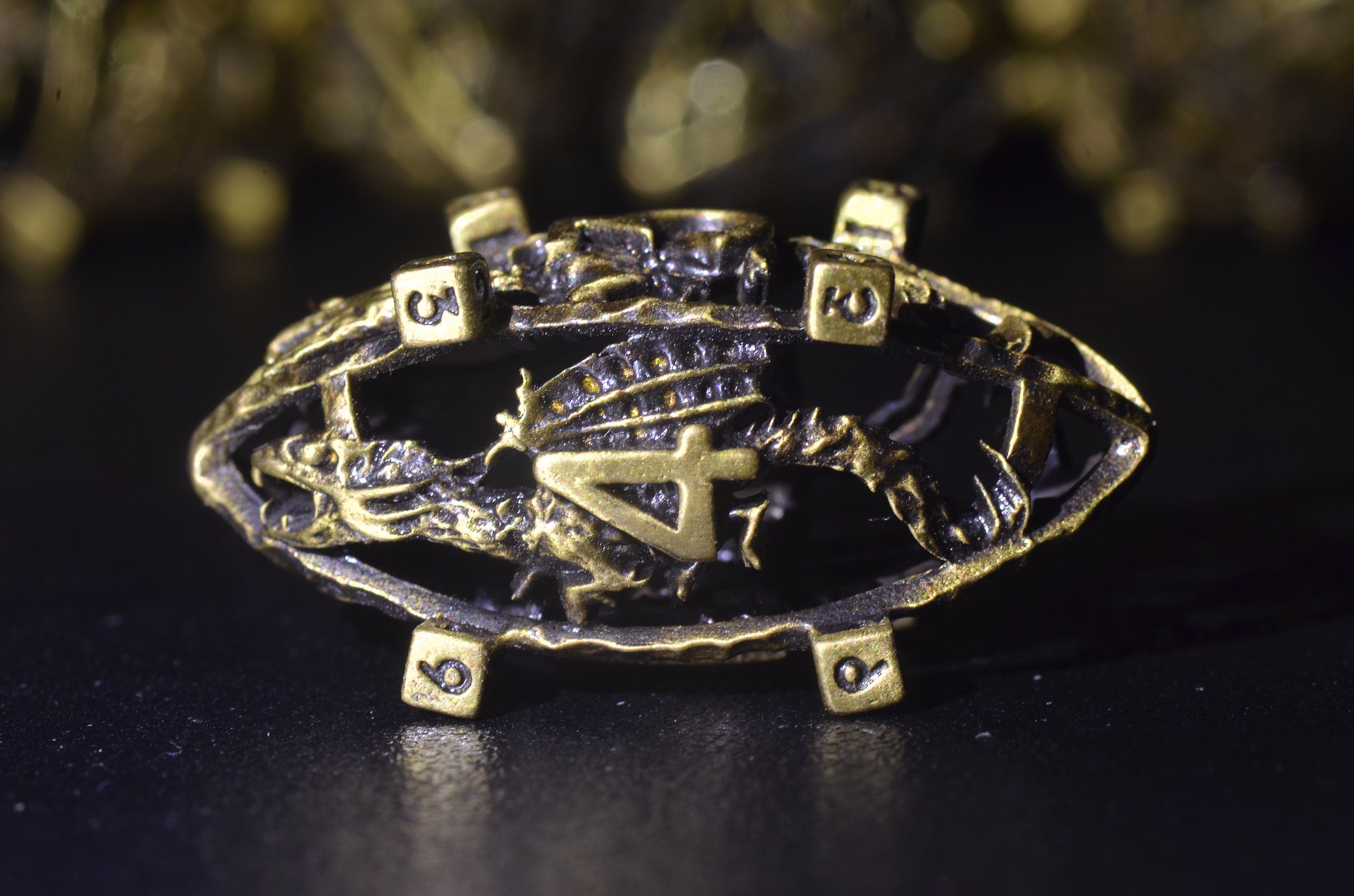 Dragon Egg Dice set,Hollowed Metal dragon dnd dice Oval Rugby Metal dice, Dwarf Artisan Dice ,Balanced D&D 5e metal dice Unique Dice Gift