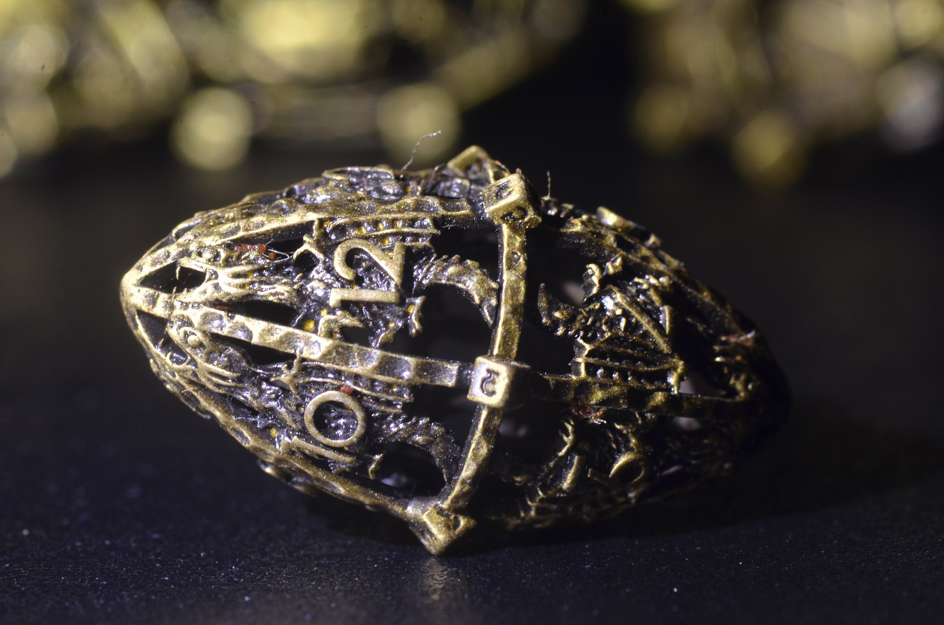 Dragon Egg Dice set,Hollowed Metal dragon dnd dice Oval Rugby Metal dice, Dwarf Artisan Dice ,Balanced D&D 5e metal dice Unique Dice Gift