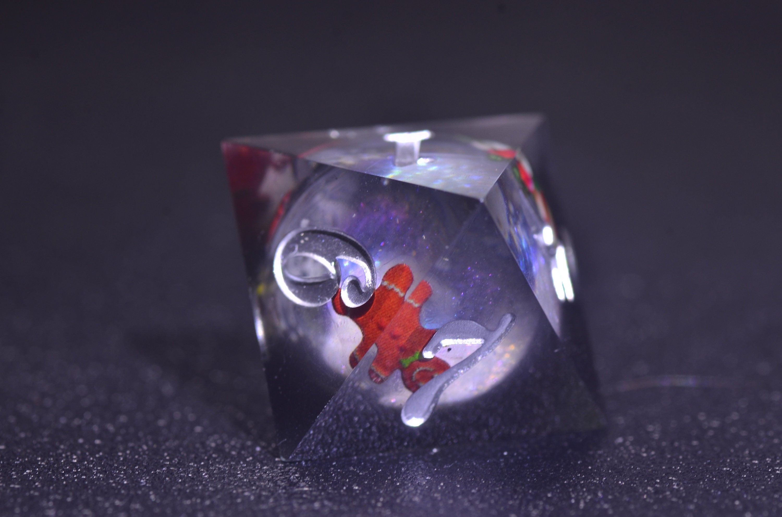 Black Christmas Liquid Core Dice, Santa Claus Dice dice,DND Sharp Edge dice, Dungeons and Dragons Polyhedral RPG Dice for Tabletop Gaming