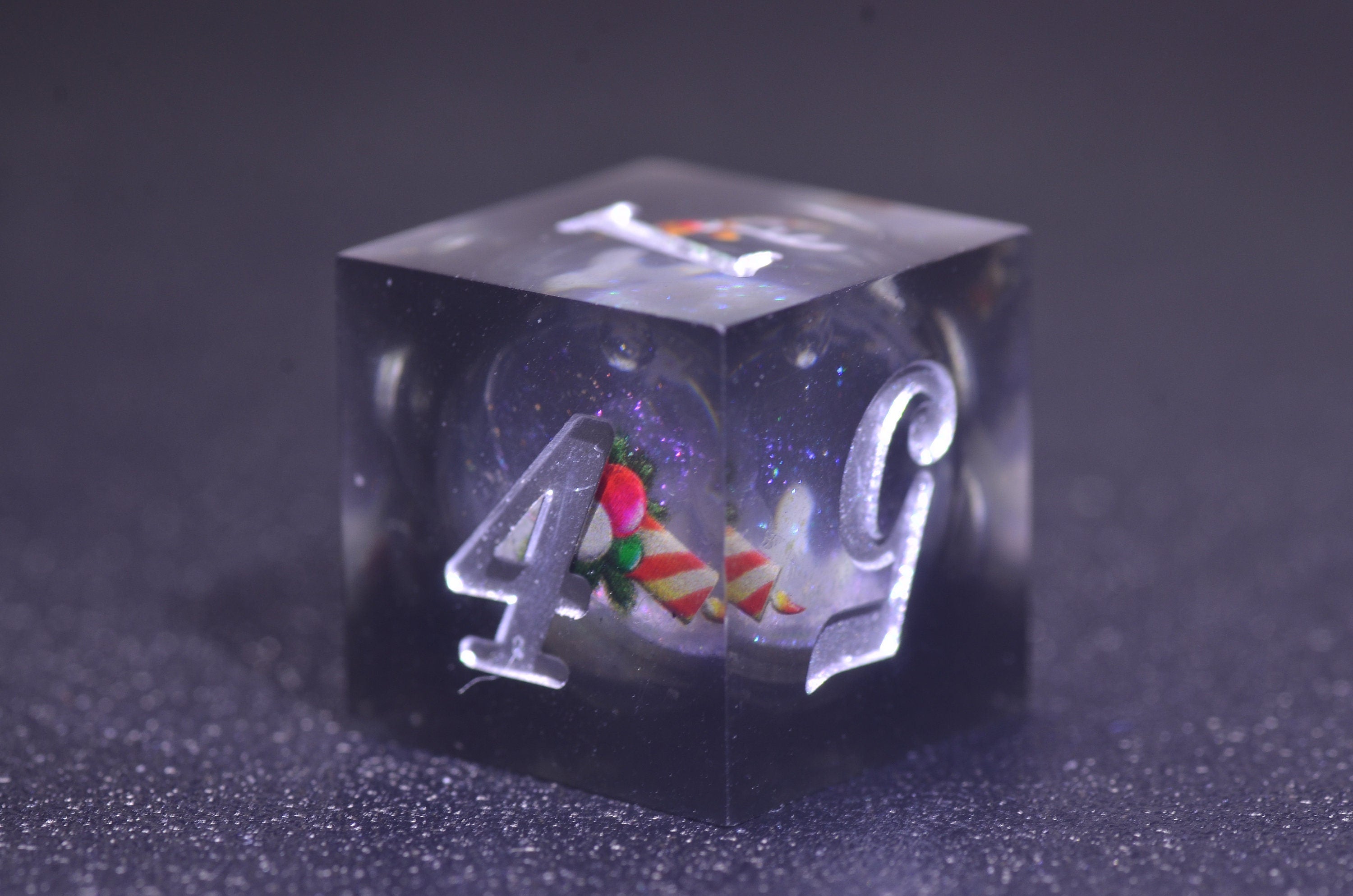 Black Christmas Liquid Core Dice, Santa Claus Dice dice,DND Sharp Edge dice, Dungeons and Dragons Polyhedral RPG Dice for Tabletop Gaming