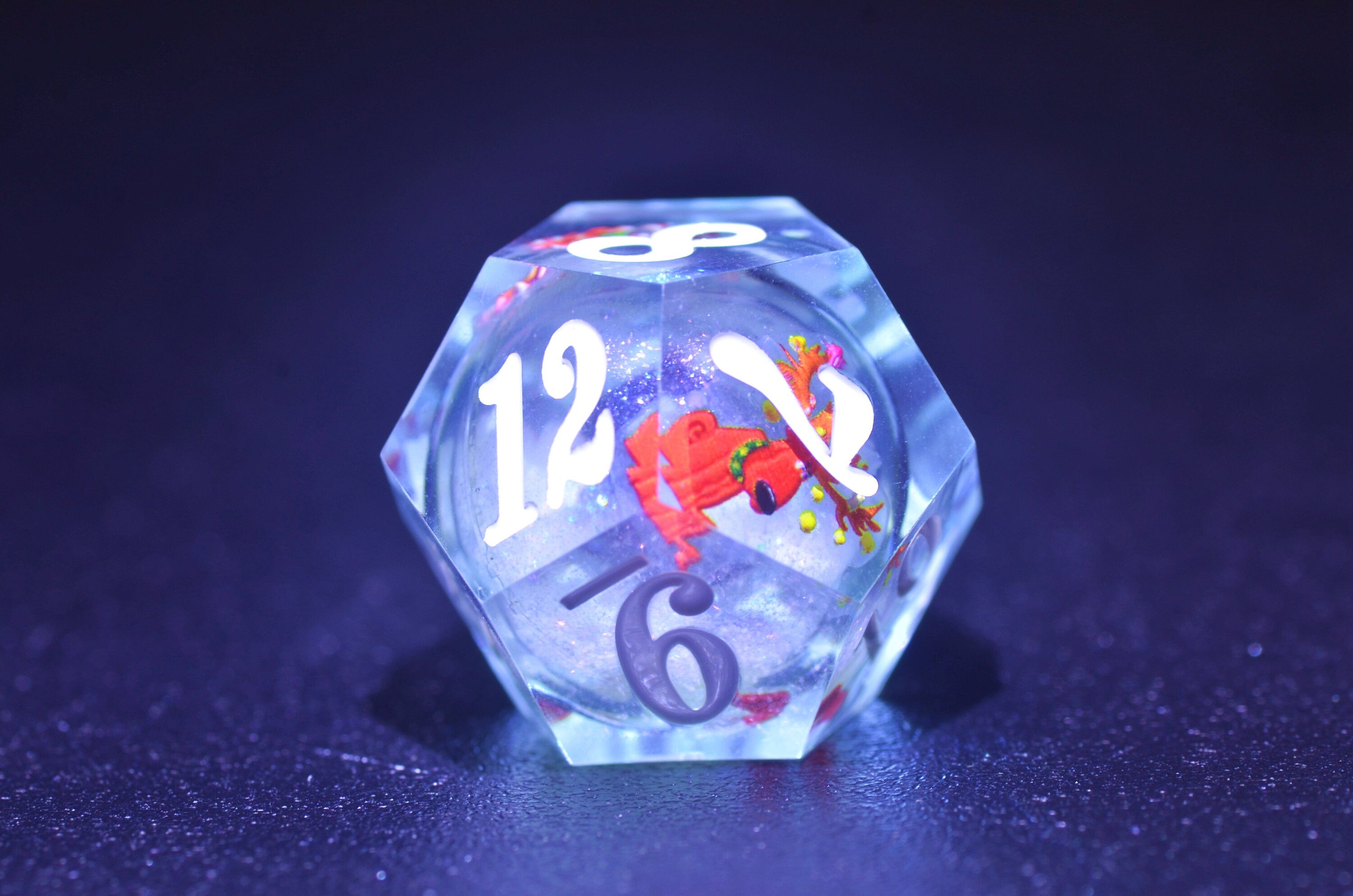 Blue Christmas Liquid Core Dice set, Santa Claus Dice dice,DND Sharp Edge dice, Dungeons and Dragons Christmas gift