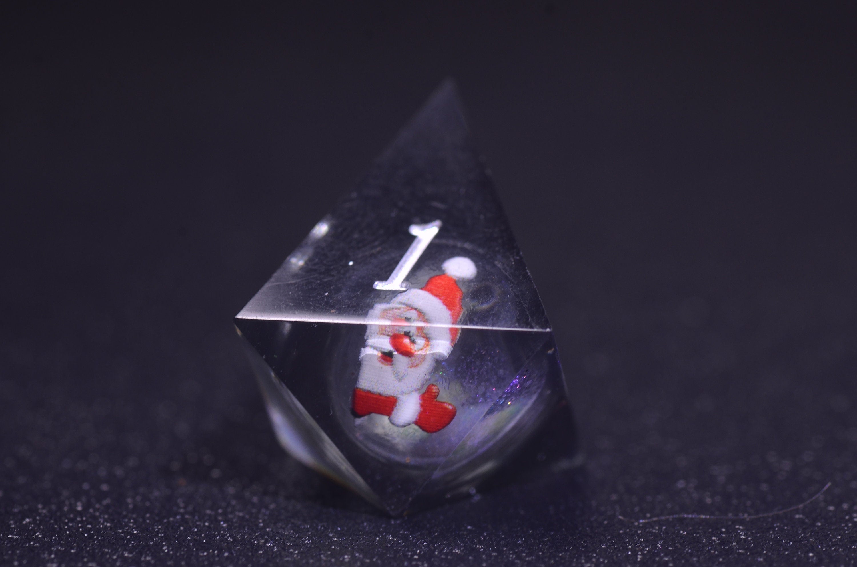 Black Christmas Liquid Core Dice, Santa Claus Dice dice,DND Sharp Edge dice, Dungeons and Dragons Polyhedral RPG Dice for Tabletop Gaming