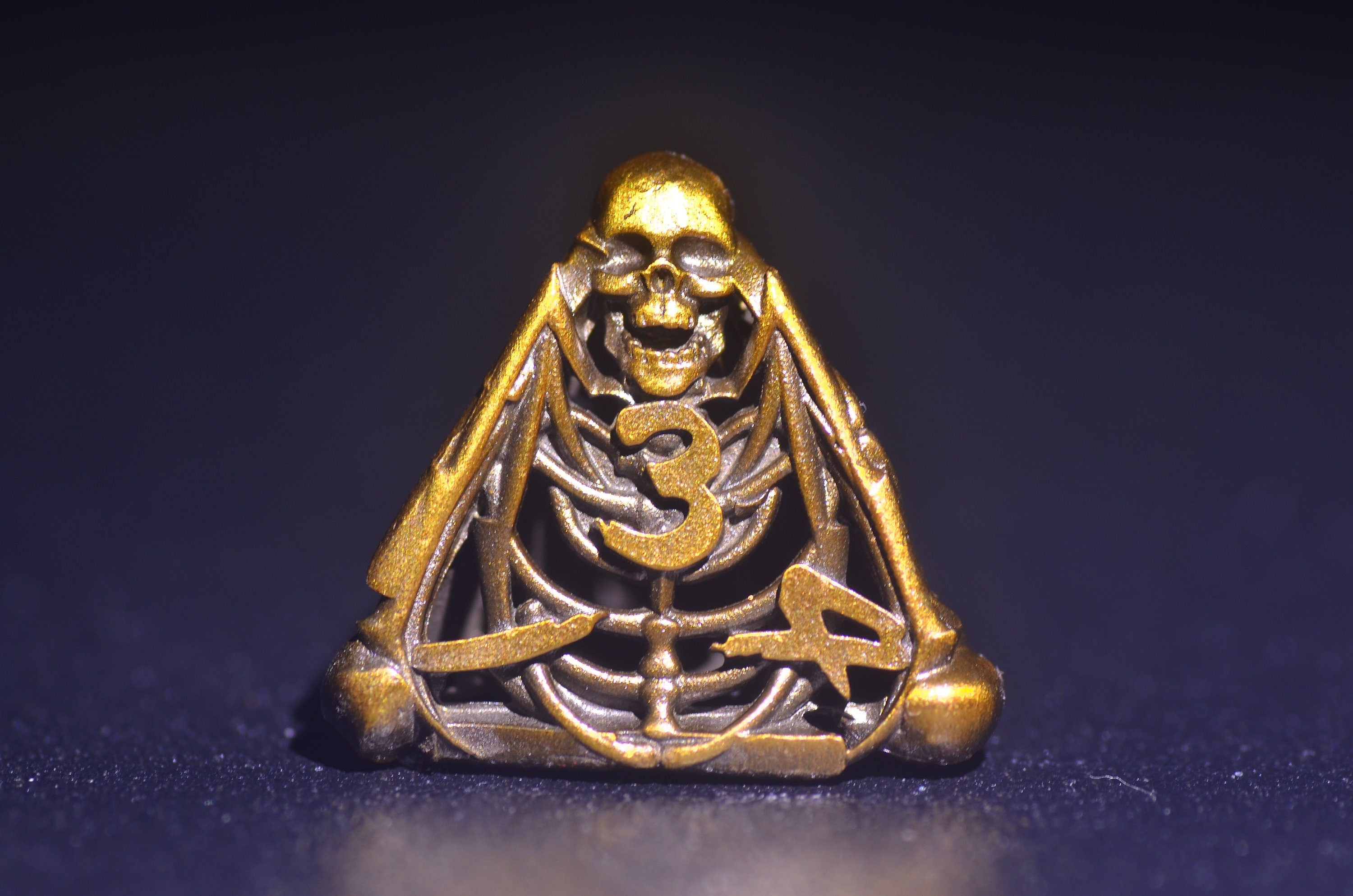 Necromancer's Delight Dice Set - Metal Skull Skeleton for DND RPG