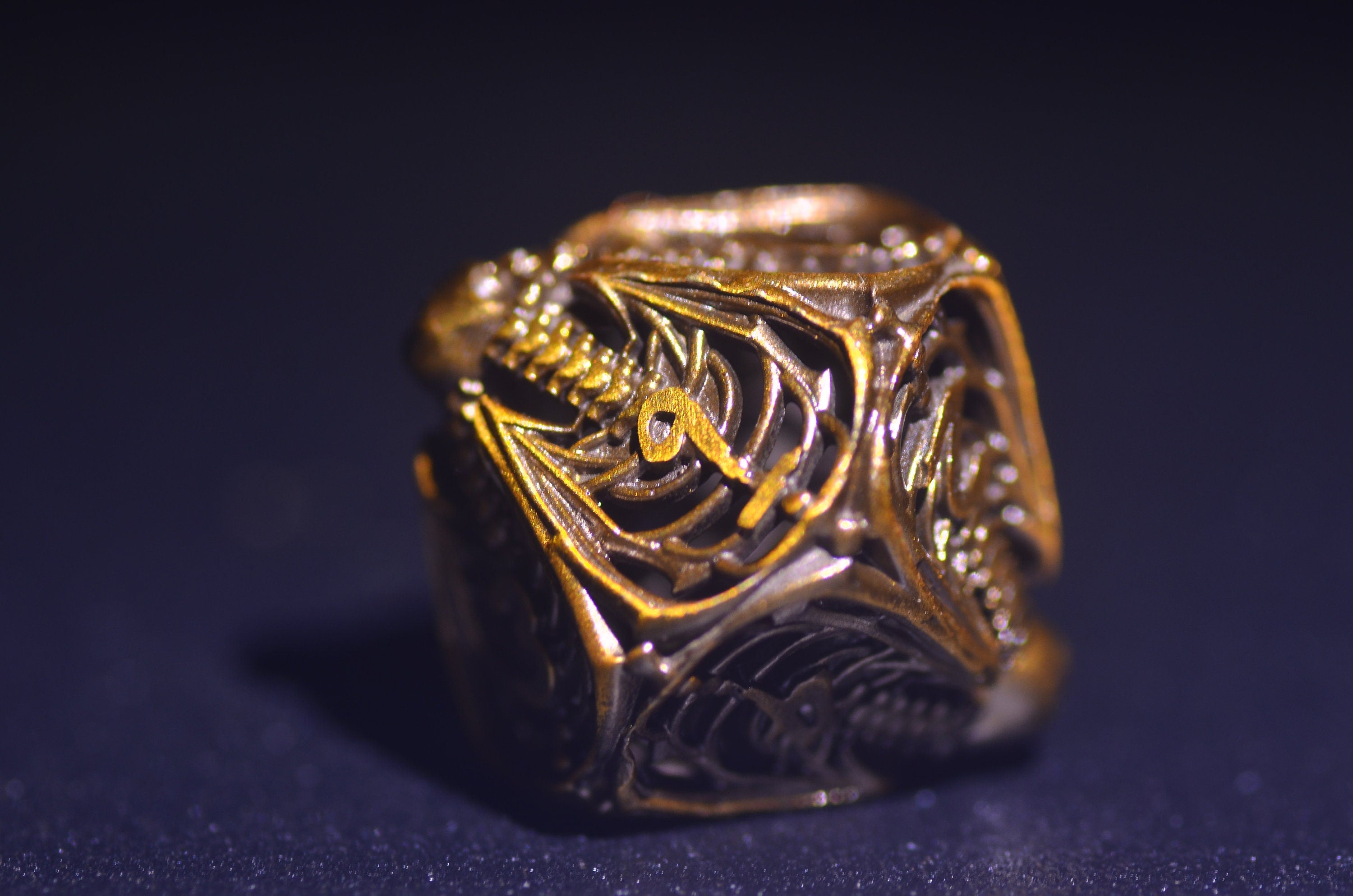 Necromancer's Delight Dice Set - Metal Skull Skeleton for DND RPG