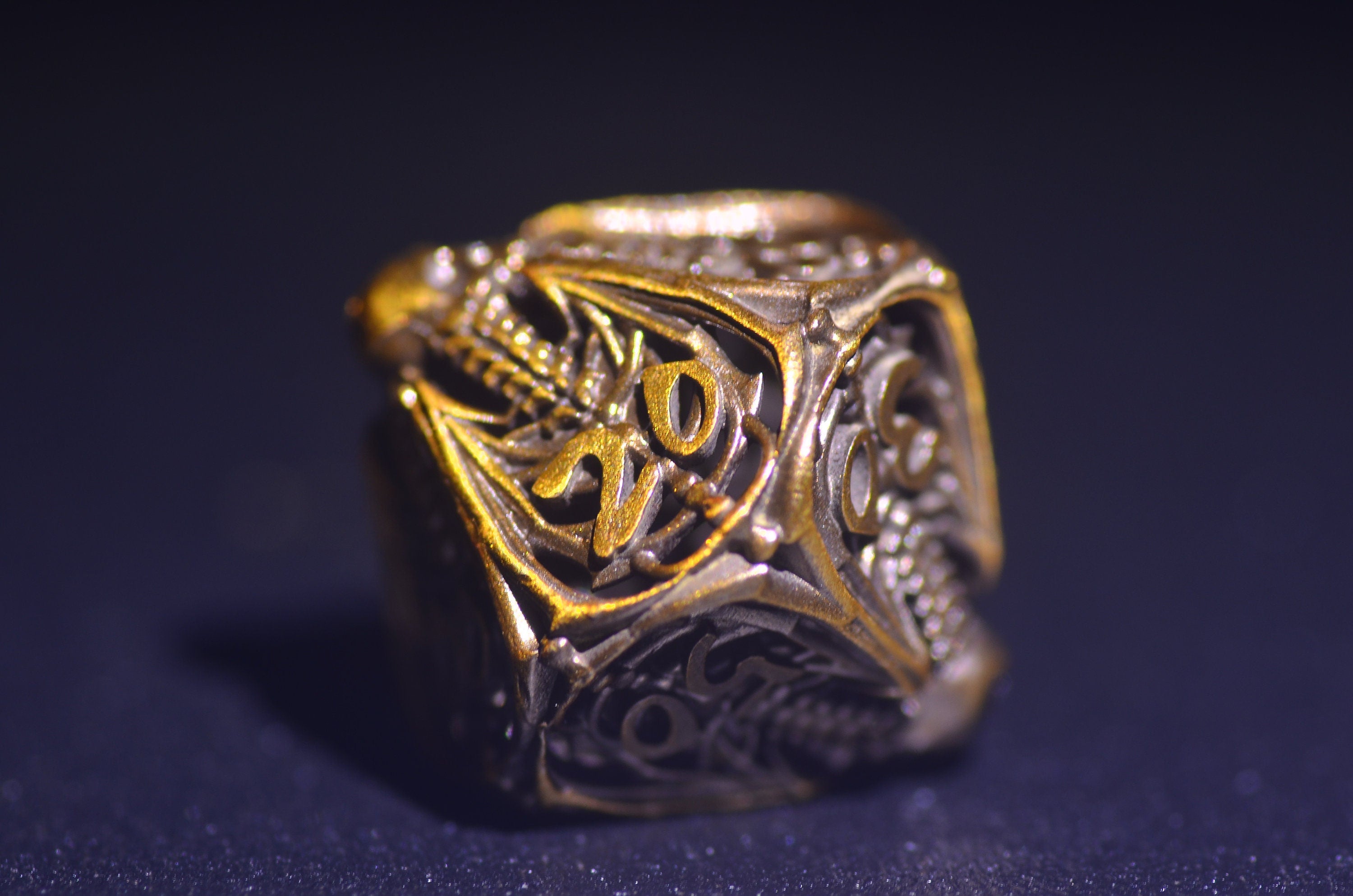 Necromancer's Delight Dice Set - Metal Skull Skeleton for DND RPG